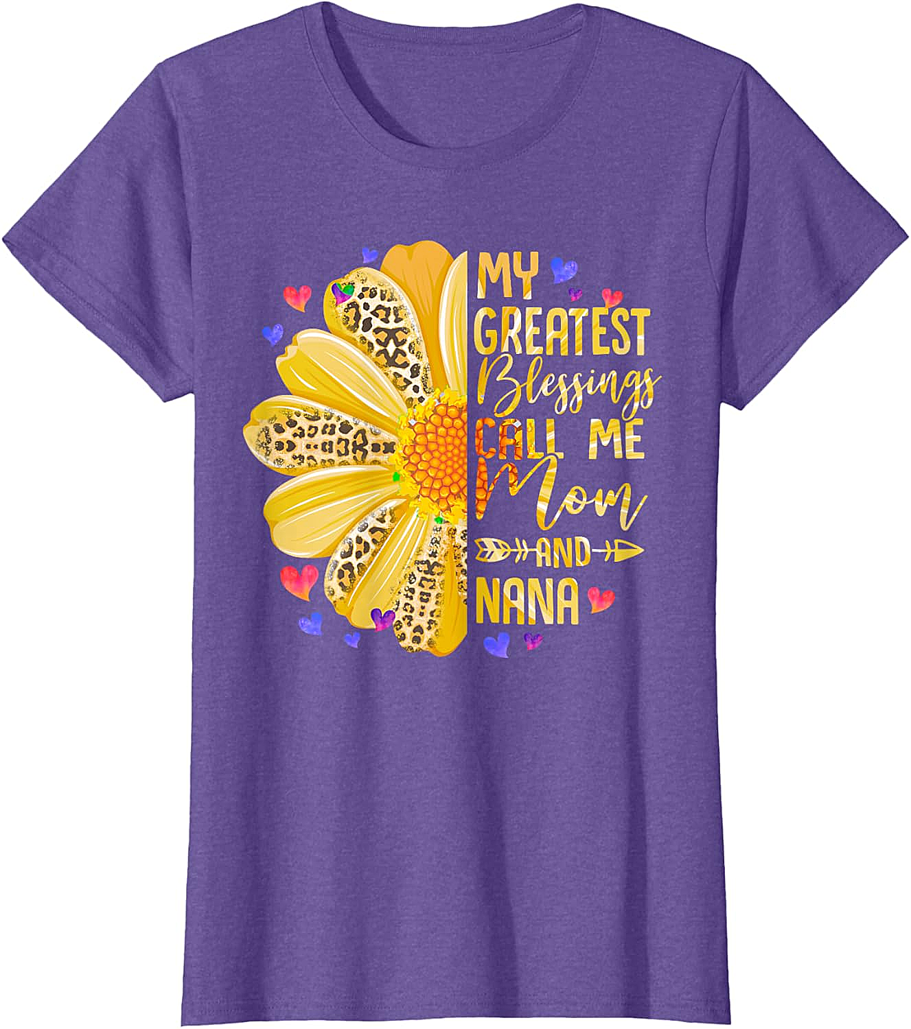 Mom and Nana T-Shirt Greatest Blessings Sunflower Tee