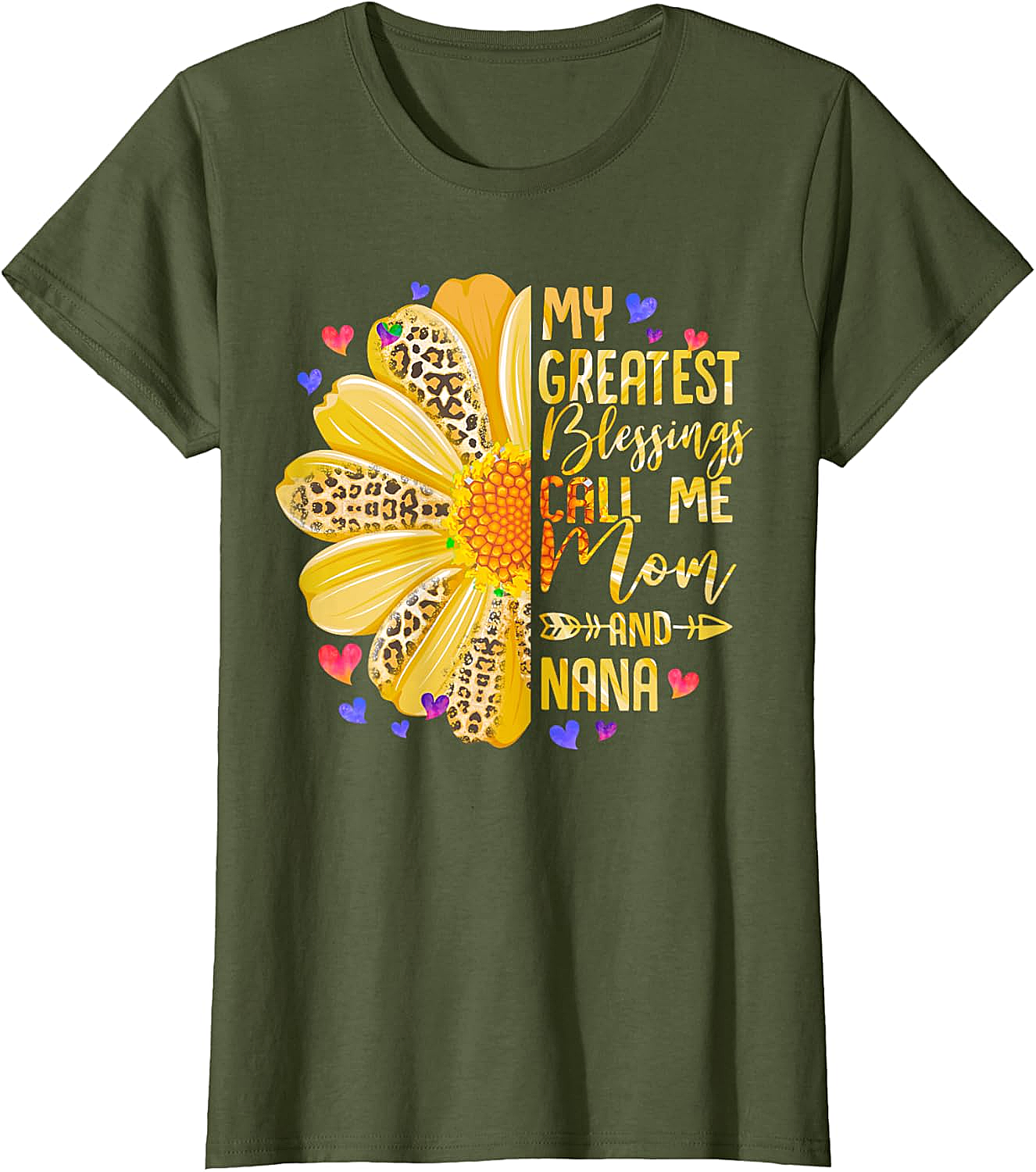 Mom and Nana T-Shirt Greatest Blessings Sunflower Tee