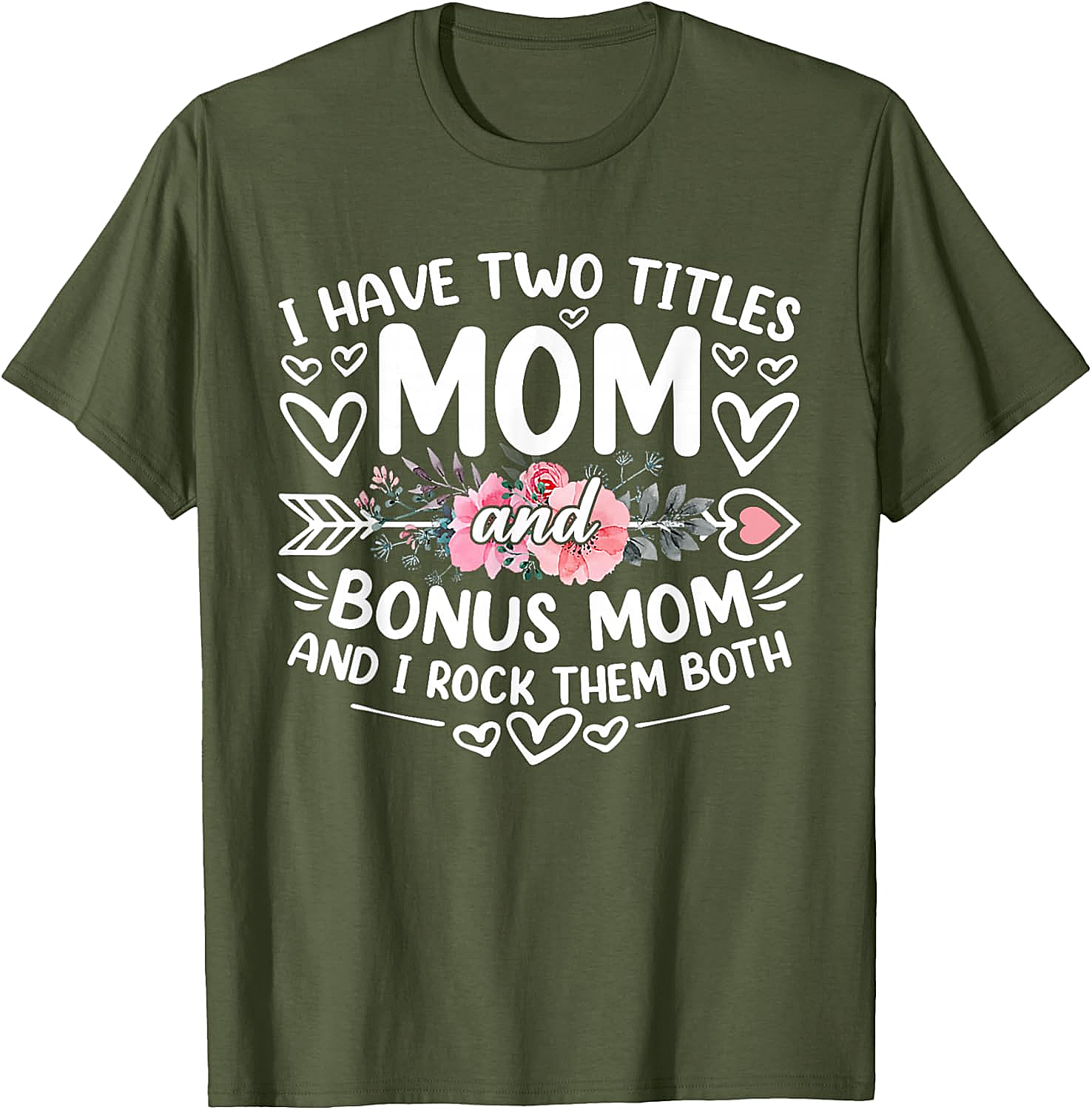 Mom and Bonus Mom T-shirt Blended Family Graphic Tee