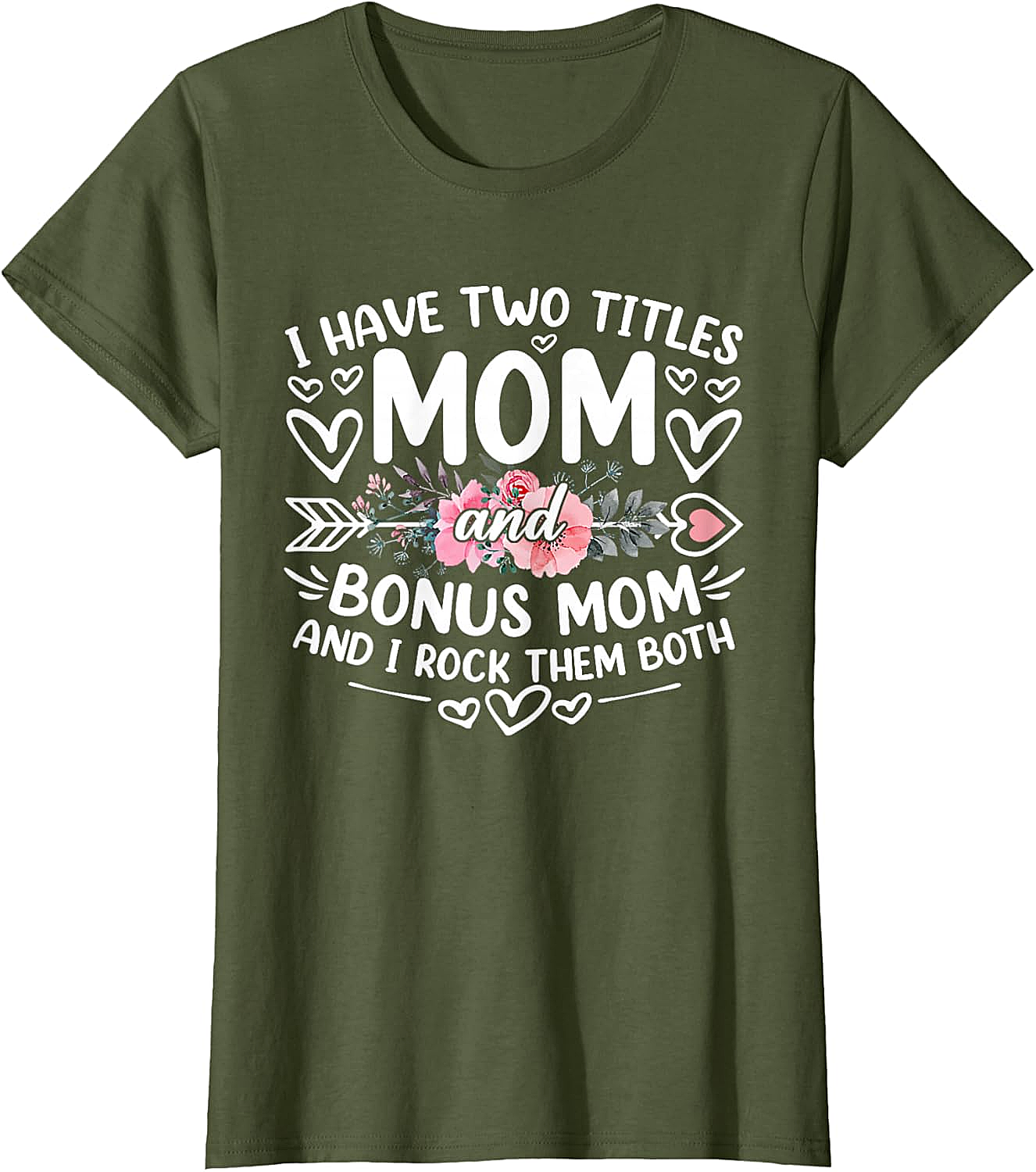 Mom and Bonus Mom T-shirt Blended Family Graphic Tee