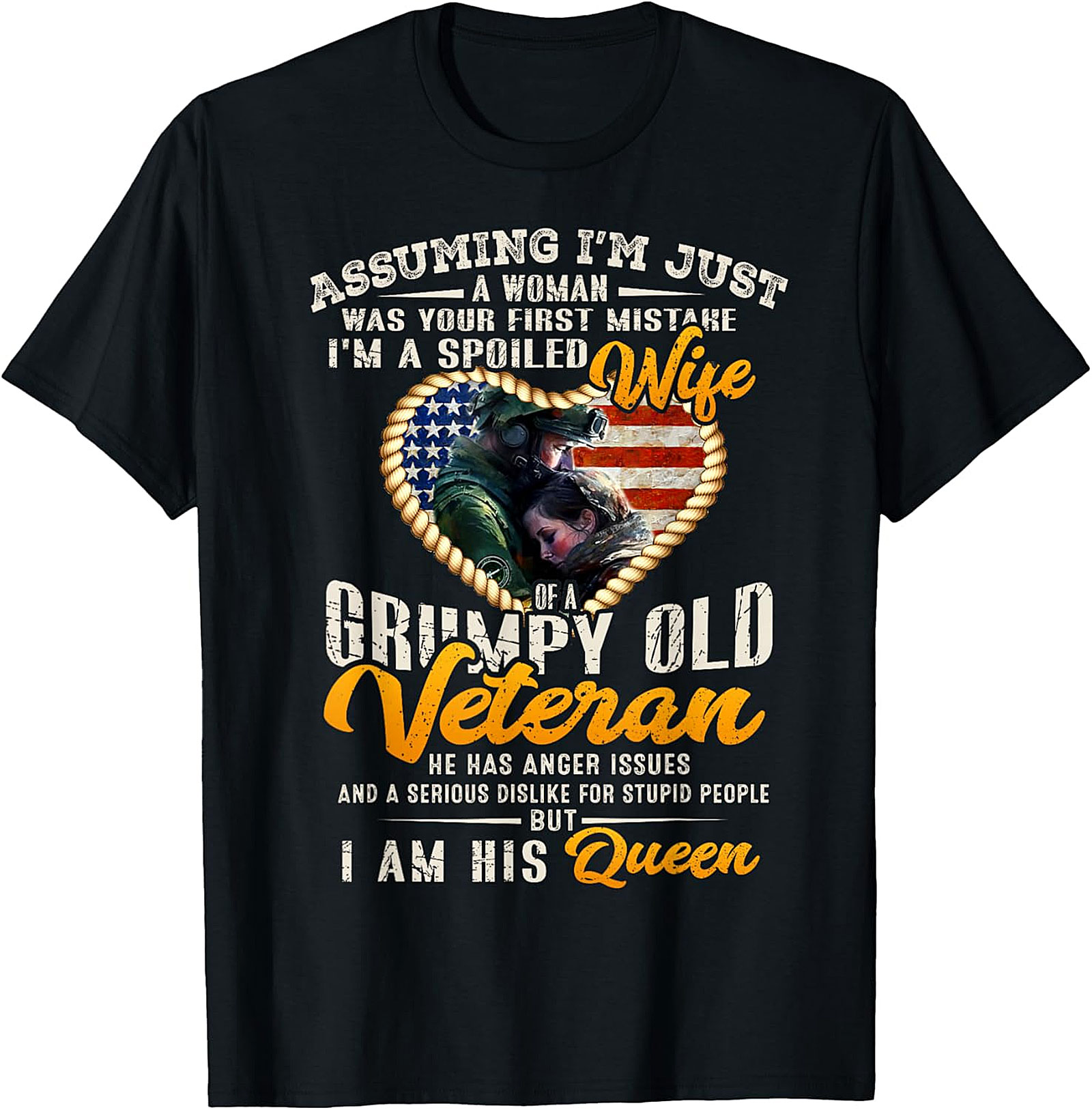 Spoiled Wife of a Grumpy Old Veteran T-Shirt | Graphic Tee