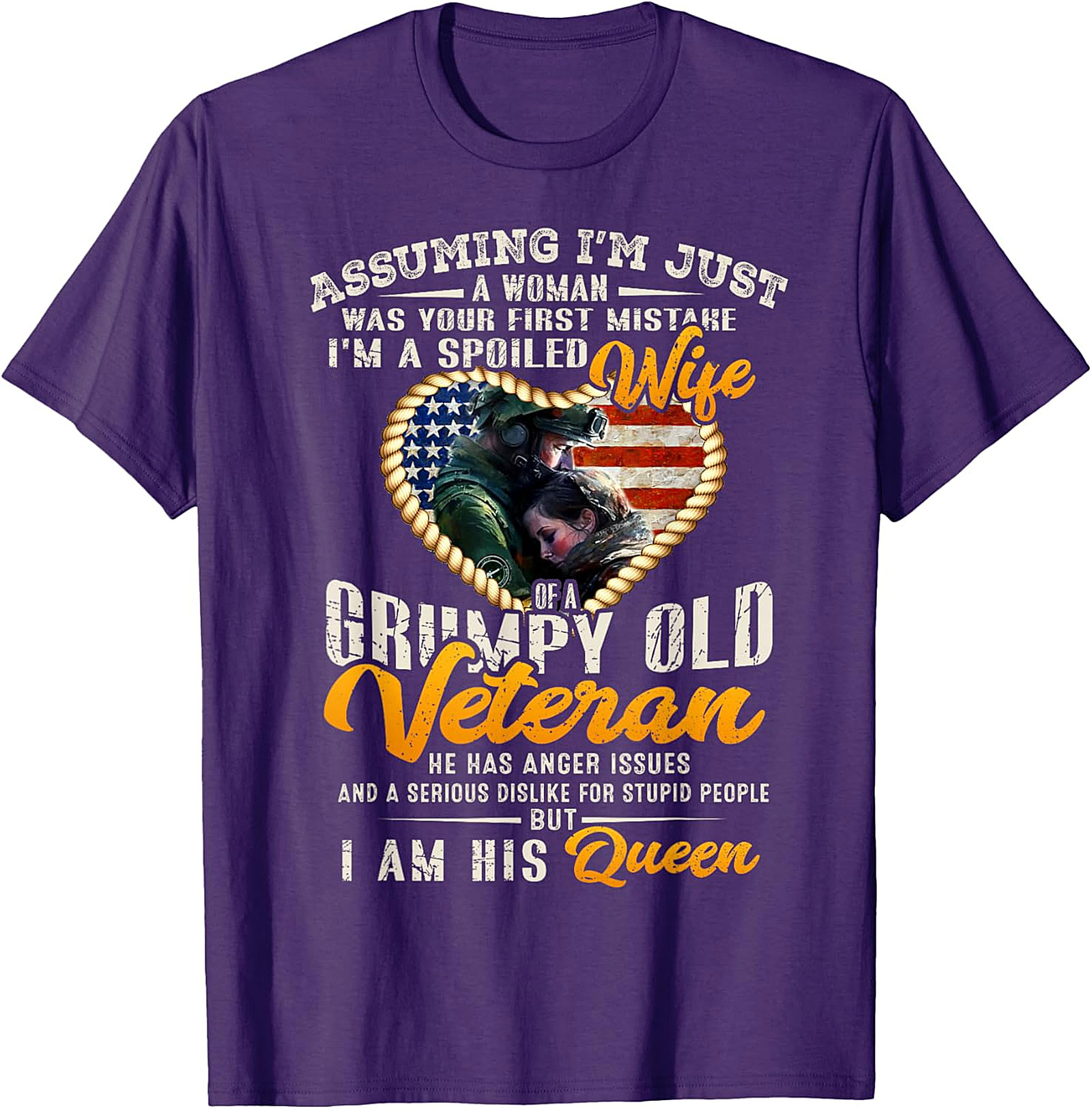 Spoiled Wife of a Grumpy Old Veteran T-Shirt | Graphic Tee