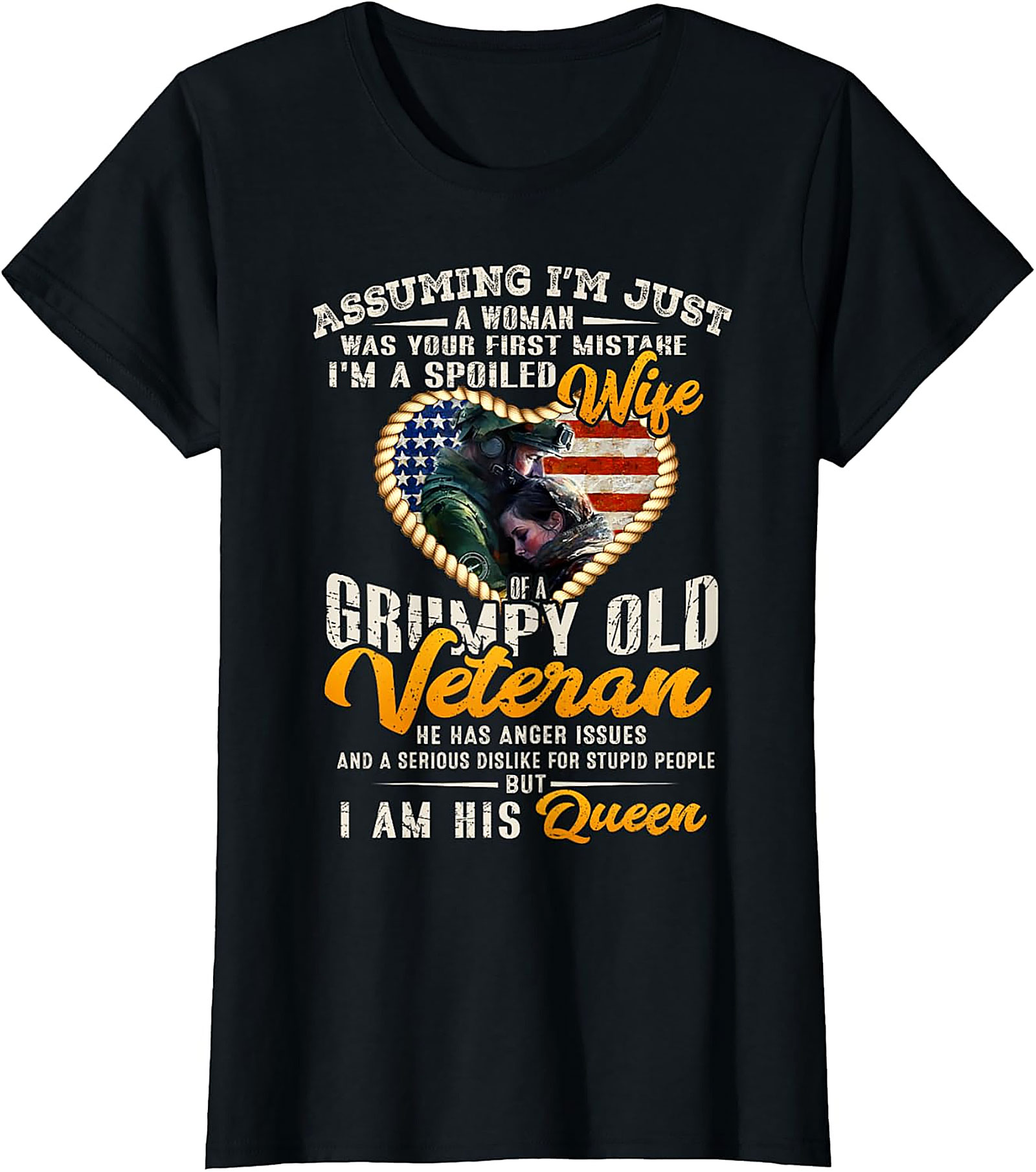 Spoiled Wife of a Grumpy Old Veteran T-Shirt | Graphic Tee