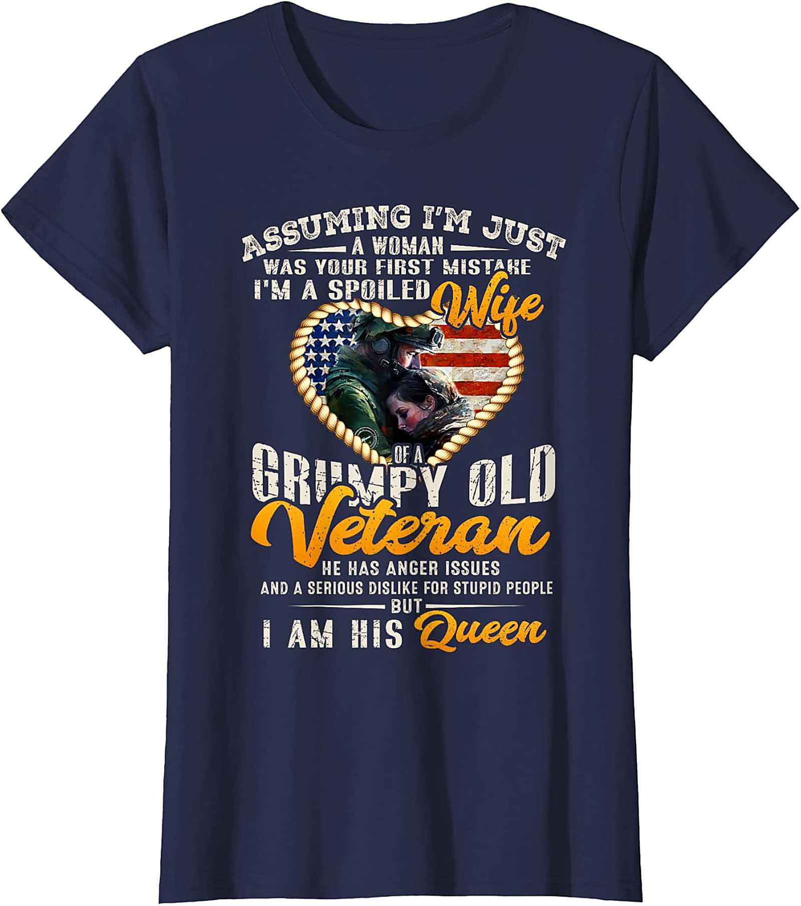 Spoiled Wife of a Grumpy Old Veteran T-Shirt | Graphic Tee