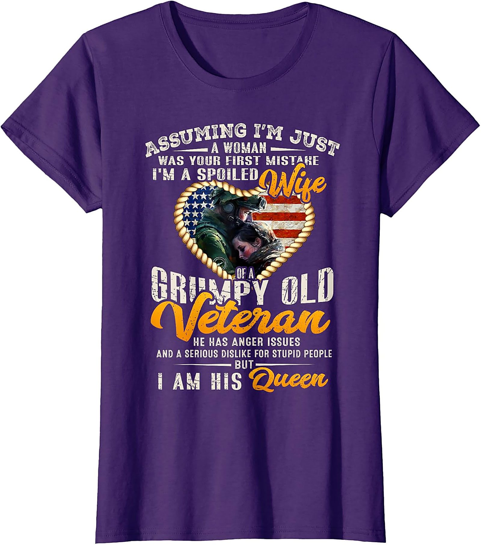 Spoiled Wife of a Grumpy Old Veteran T-Shirt | Graphic Tee