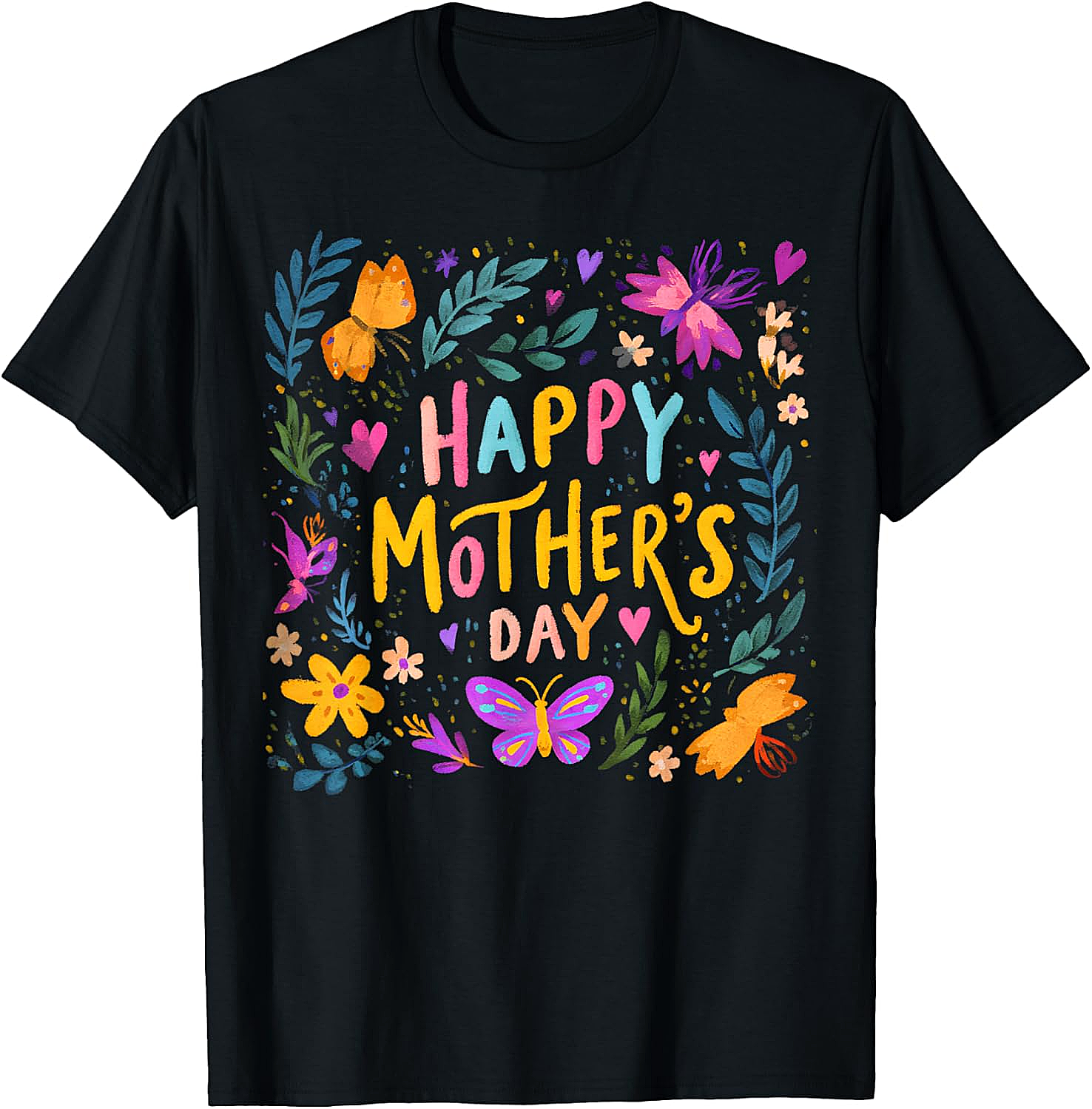 Floral Happy Mother's Day T-shirt Vibrant Gift for Mom