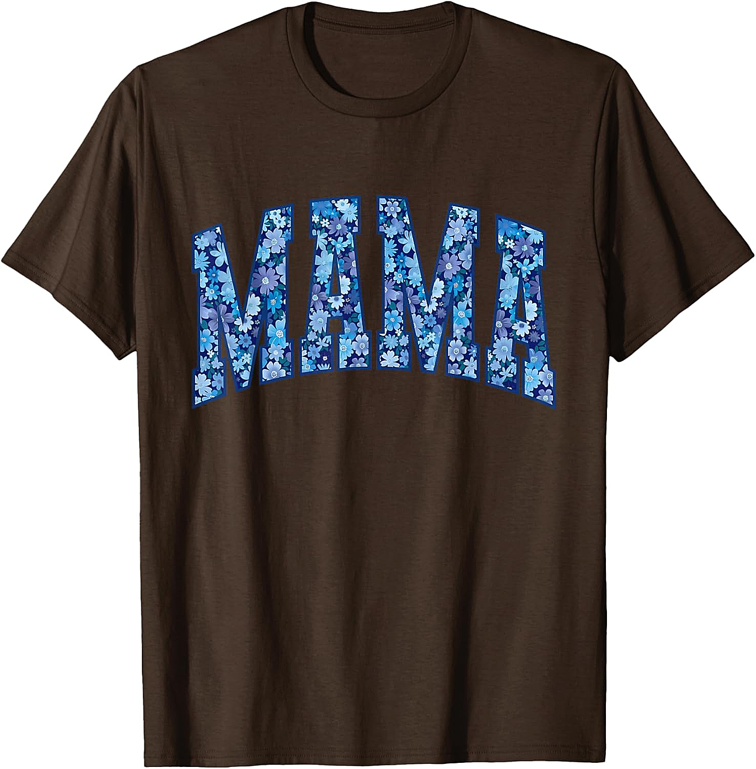 Mama Floral T-Shirt Blue Flower Graphic Tee for Moms