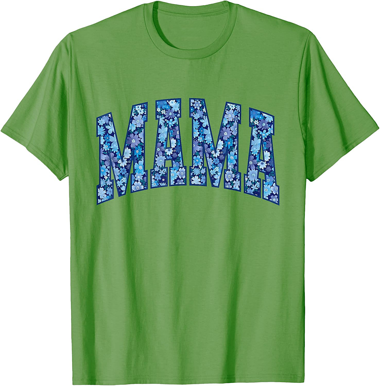 Mama Floral T-Shirt Blue Flower Graphic Tee for Moms