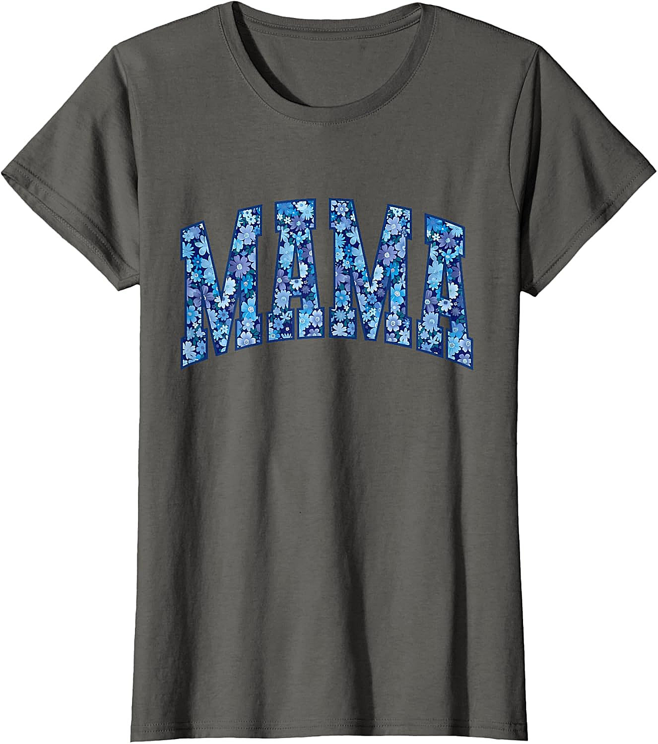Mama Floral T-Shirt Blue Flower Graphic Tee for Moms