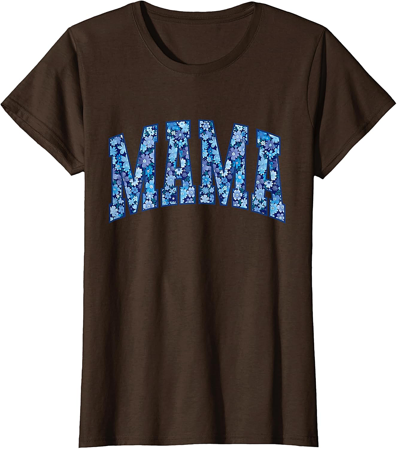 Mama Floral T-Shirt Blue Flower Graphic Tee for Moms