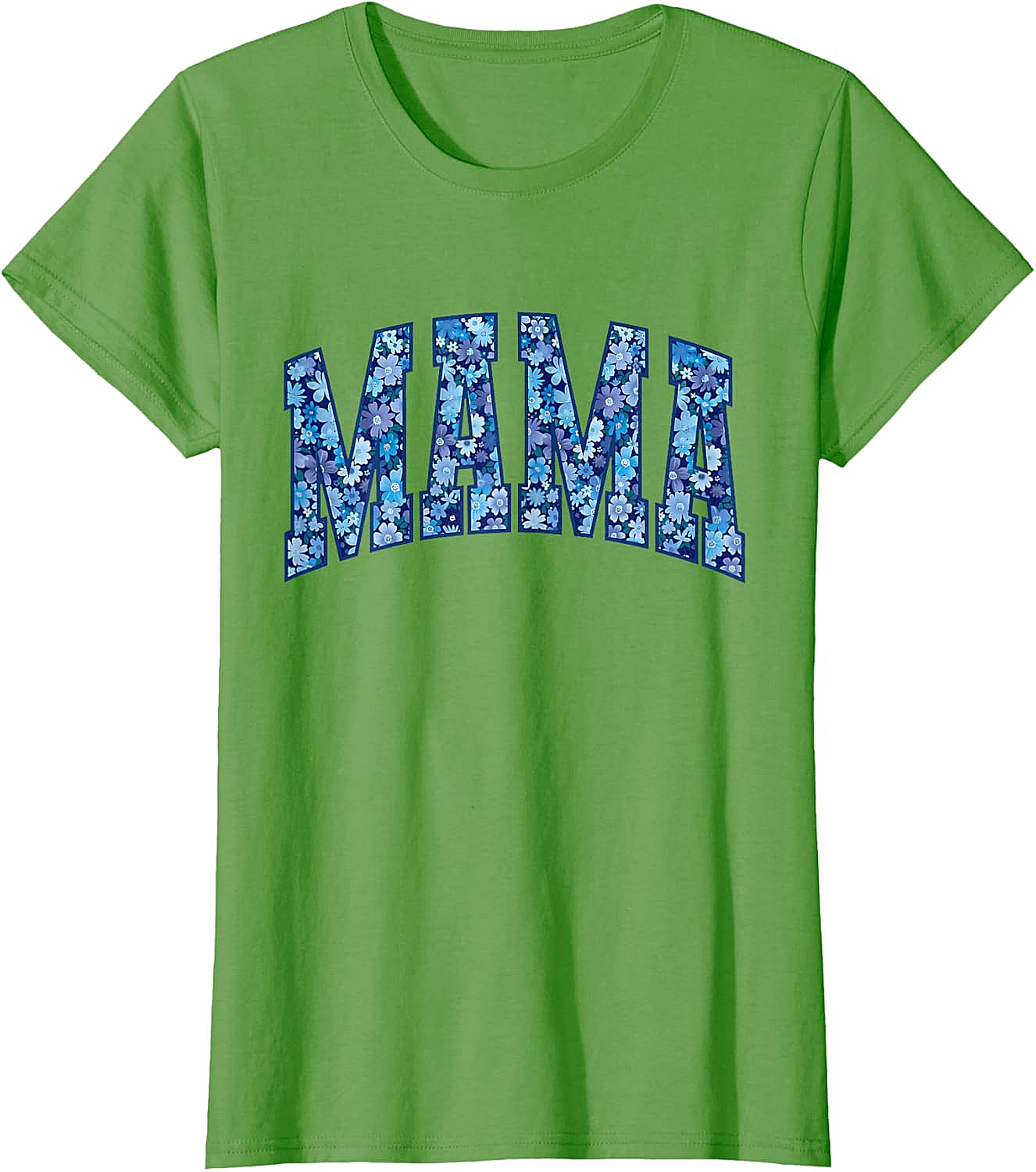 Mama Floral T-Shirt Blue Flower Graphic Tee for Moms