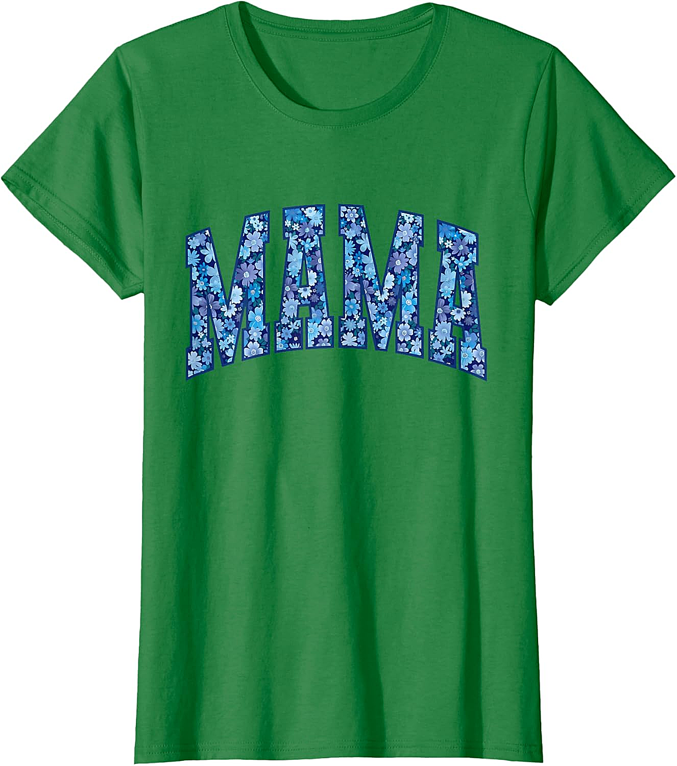 Mama Floral T-Shirt Blue Flower Graphic Tee for Moms
