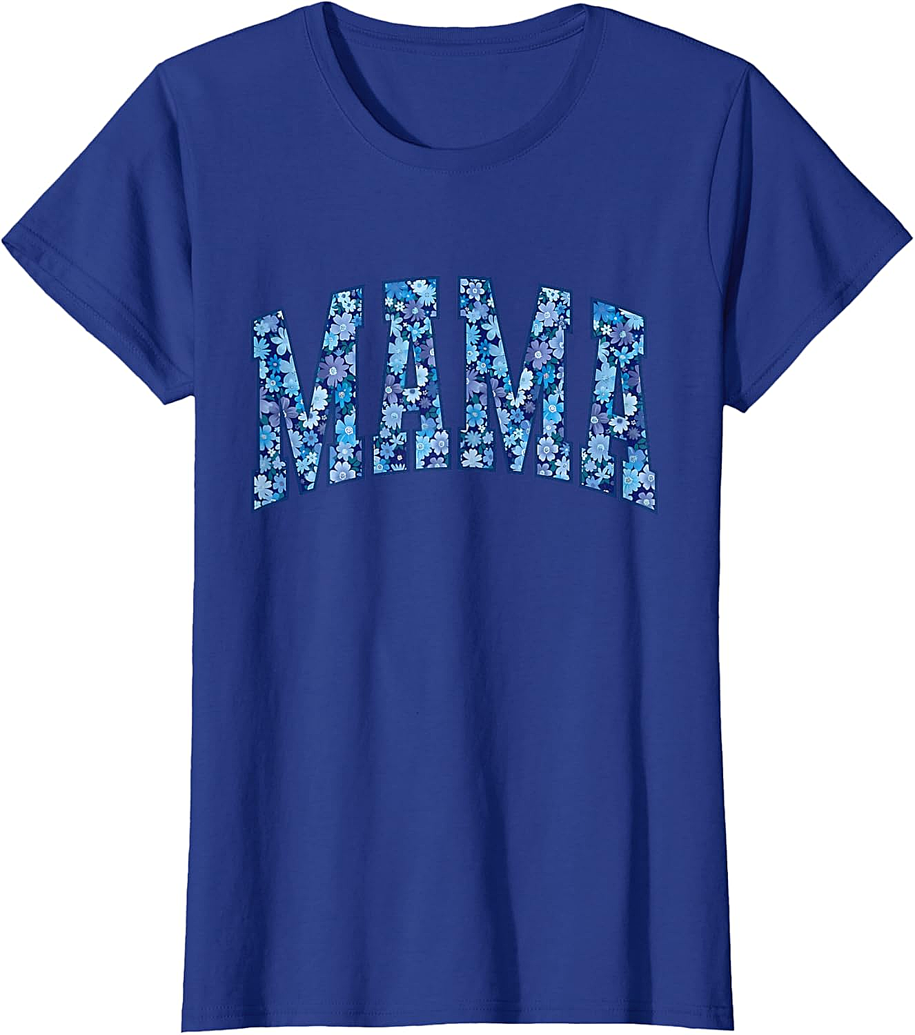 Mama Floral T-Shirt Blue Flower Graphic Tee for Moms