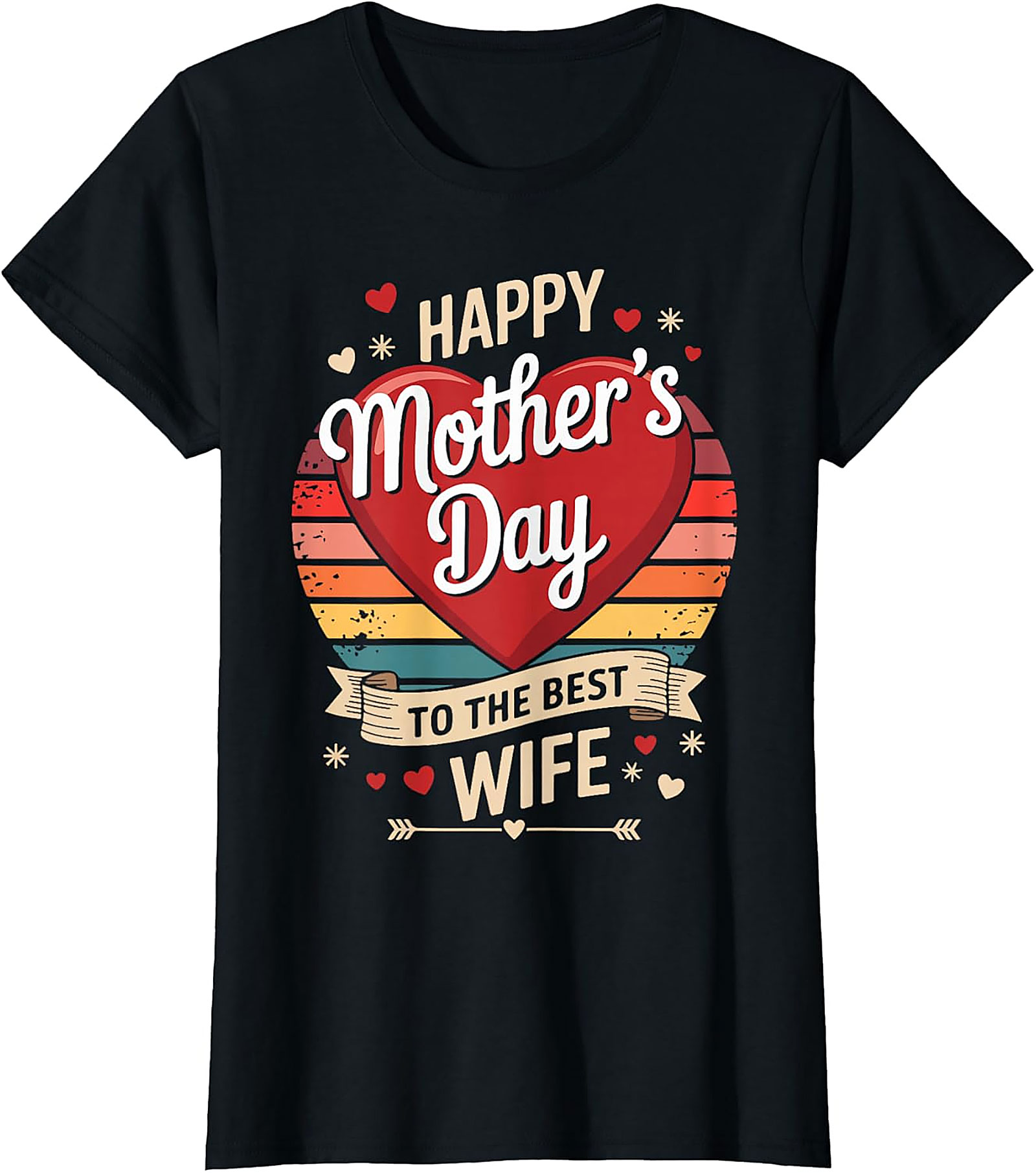 Happy Mother's Day Best Wife T-Shirt - Retro Graphic Tee