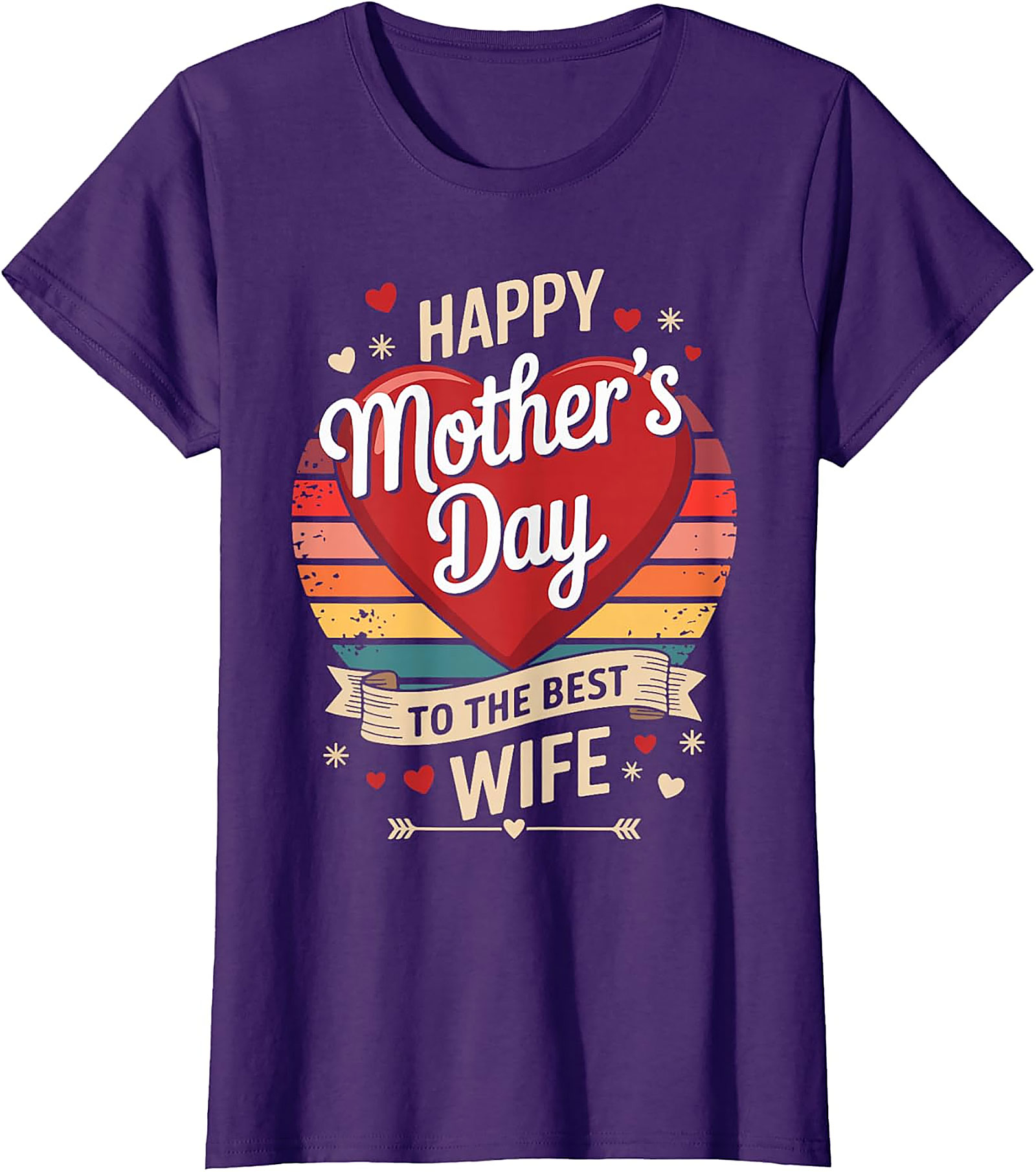 Happy Mother's Day Best Wife T-Shirt - Retro Graphic Tee