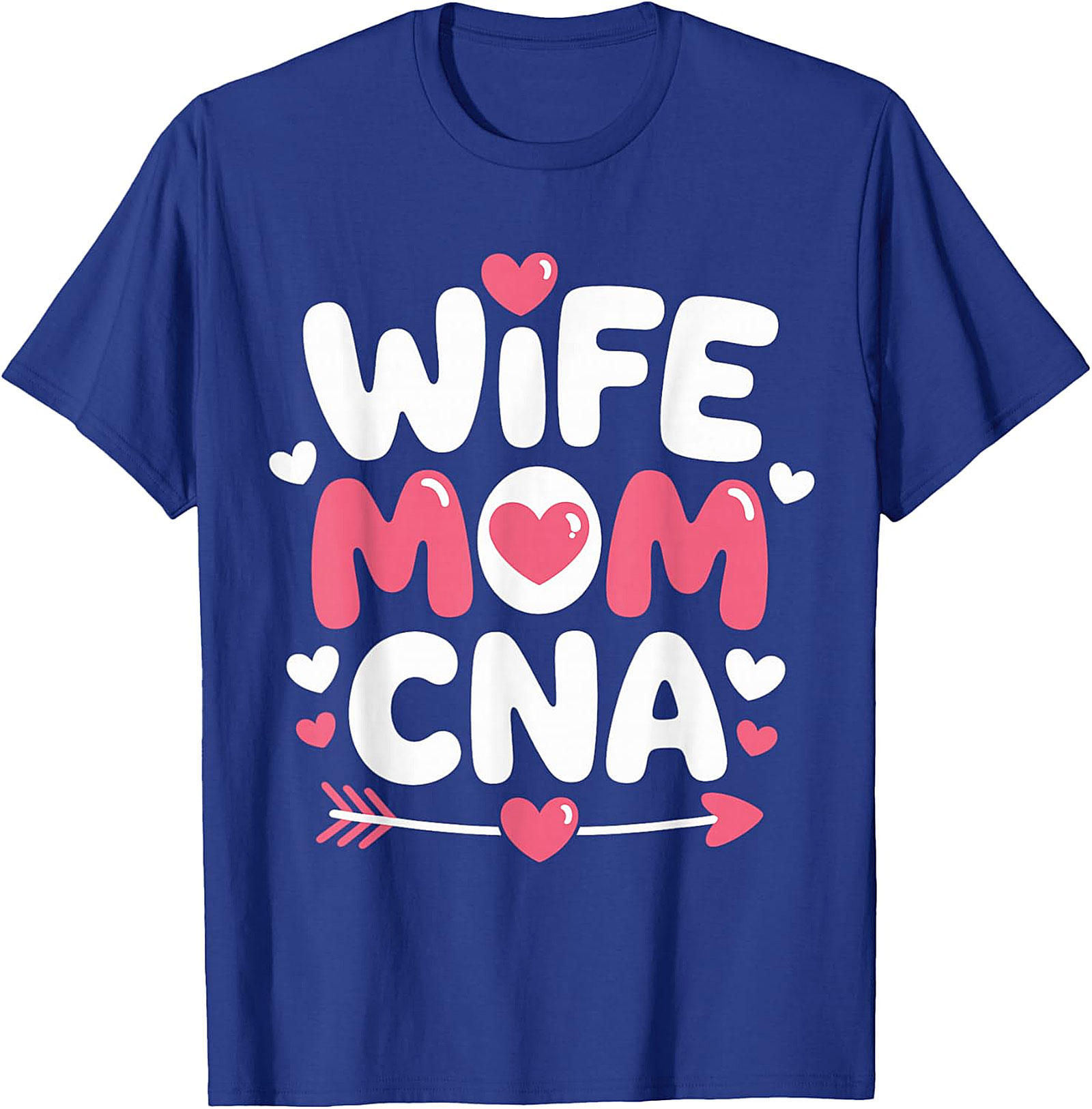 Wife Mom CNA T-Shirt | Heart Graphic Nursing Tee for Women