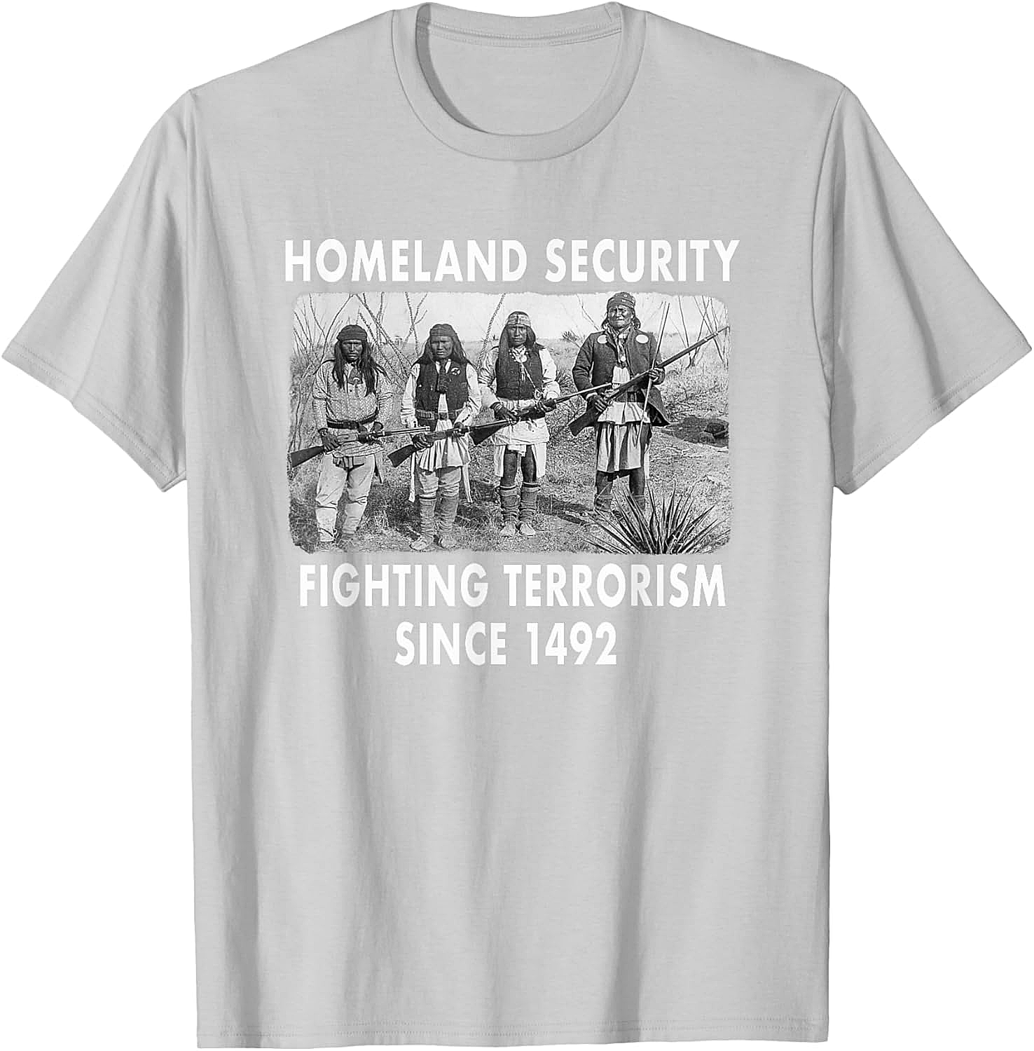 Homeland Security 1492 Native American T-shirt Graphic Tee