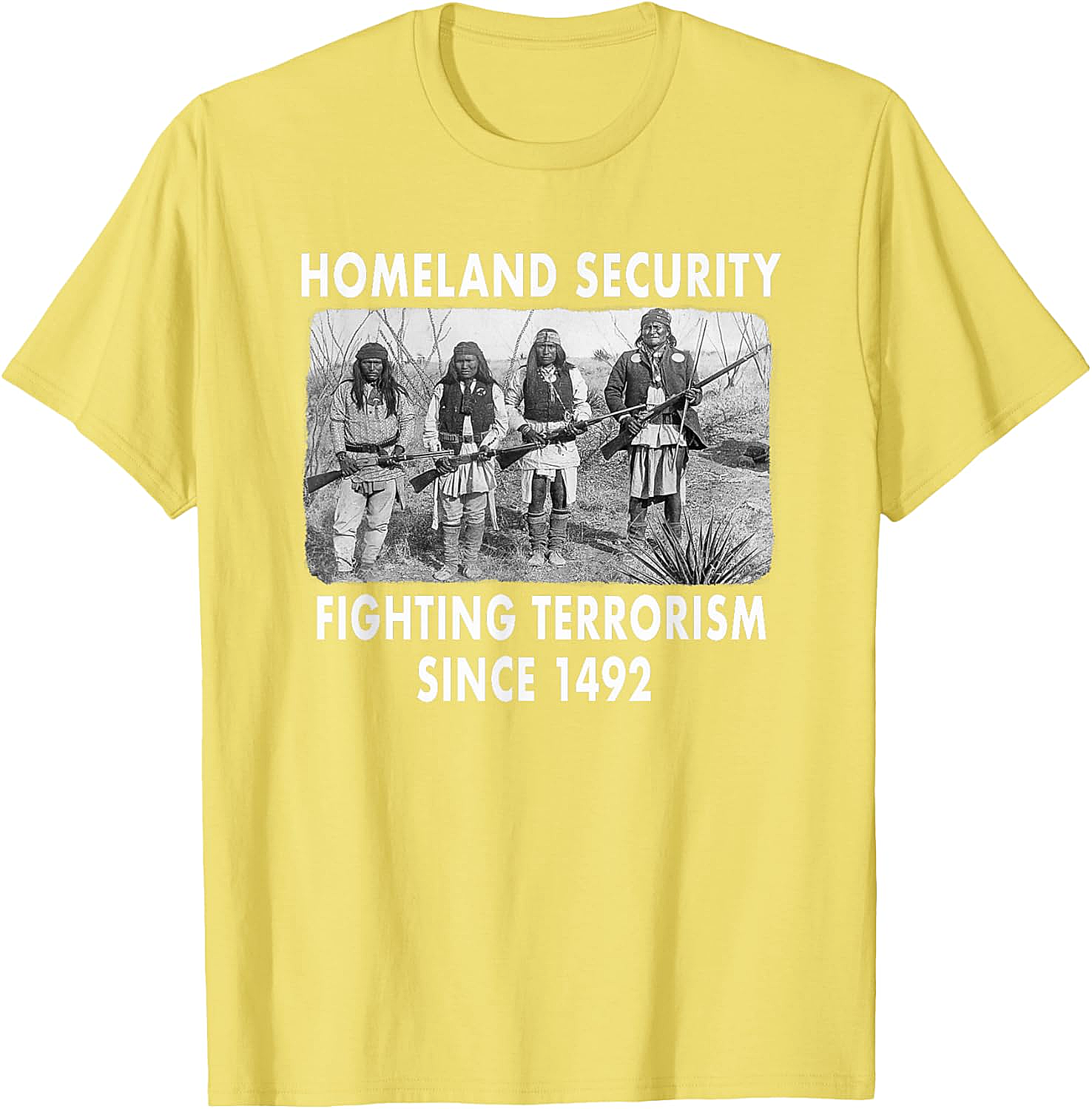 Homeland Security 1492 Native American T-shirt Graphic Tee