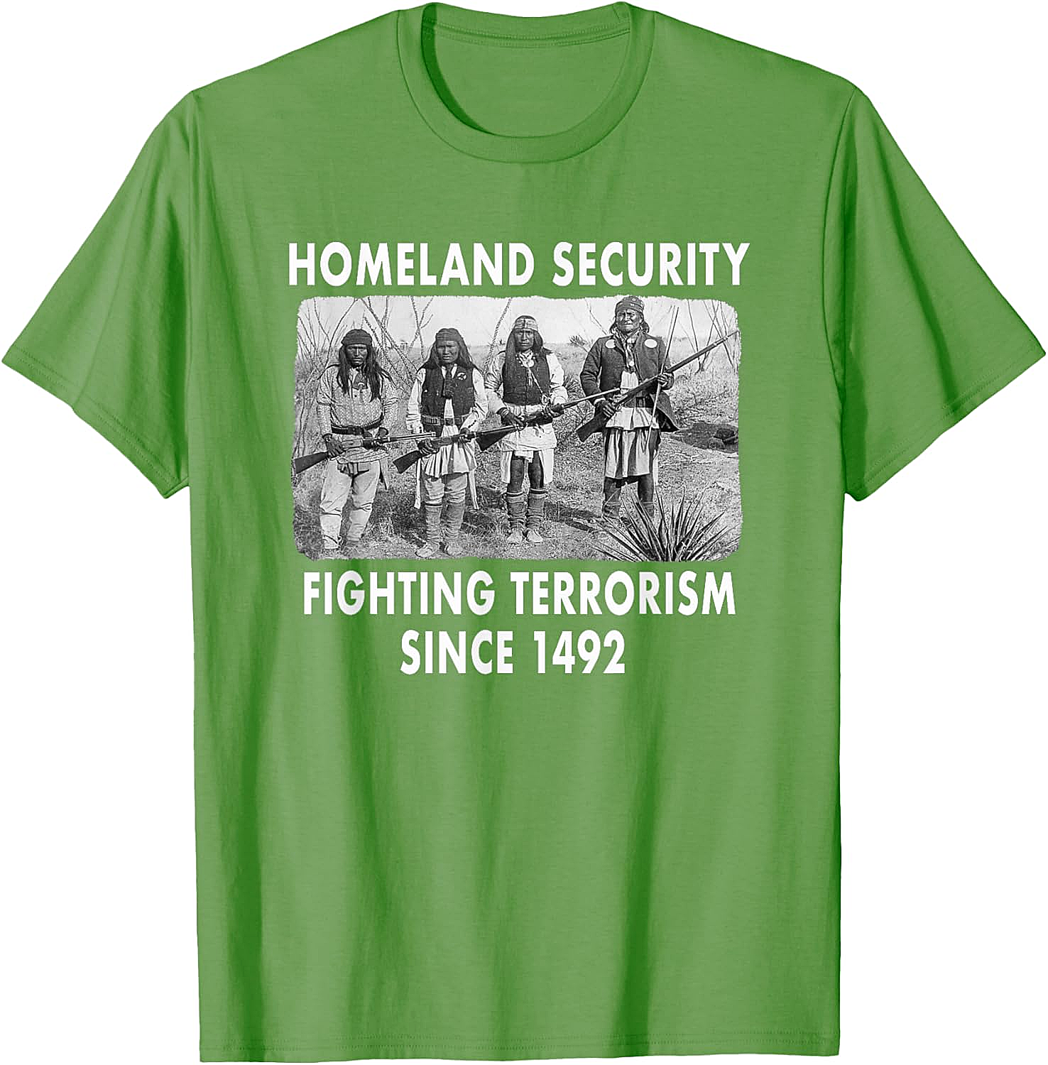 Homeland Security 1492 Native American T-shirt Graphic Tee