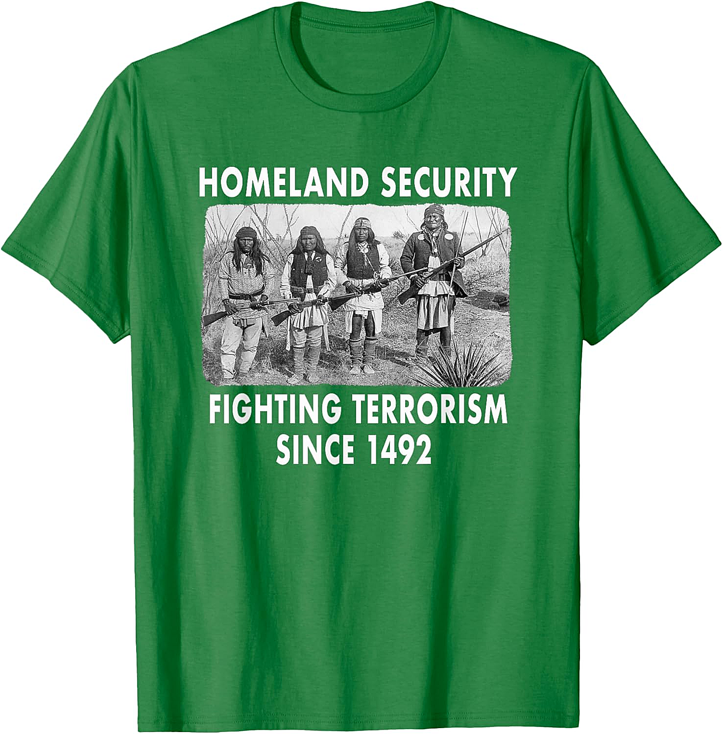 Homeland Security 1492 Native American T-shirt Graphic Tee