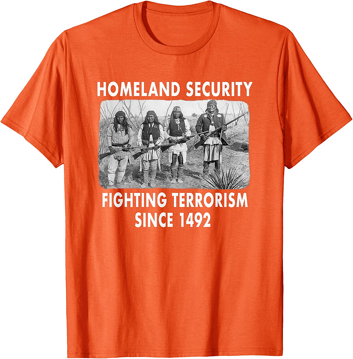 Homeland Security 1492 Native American T-shirt Graphic Tee