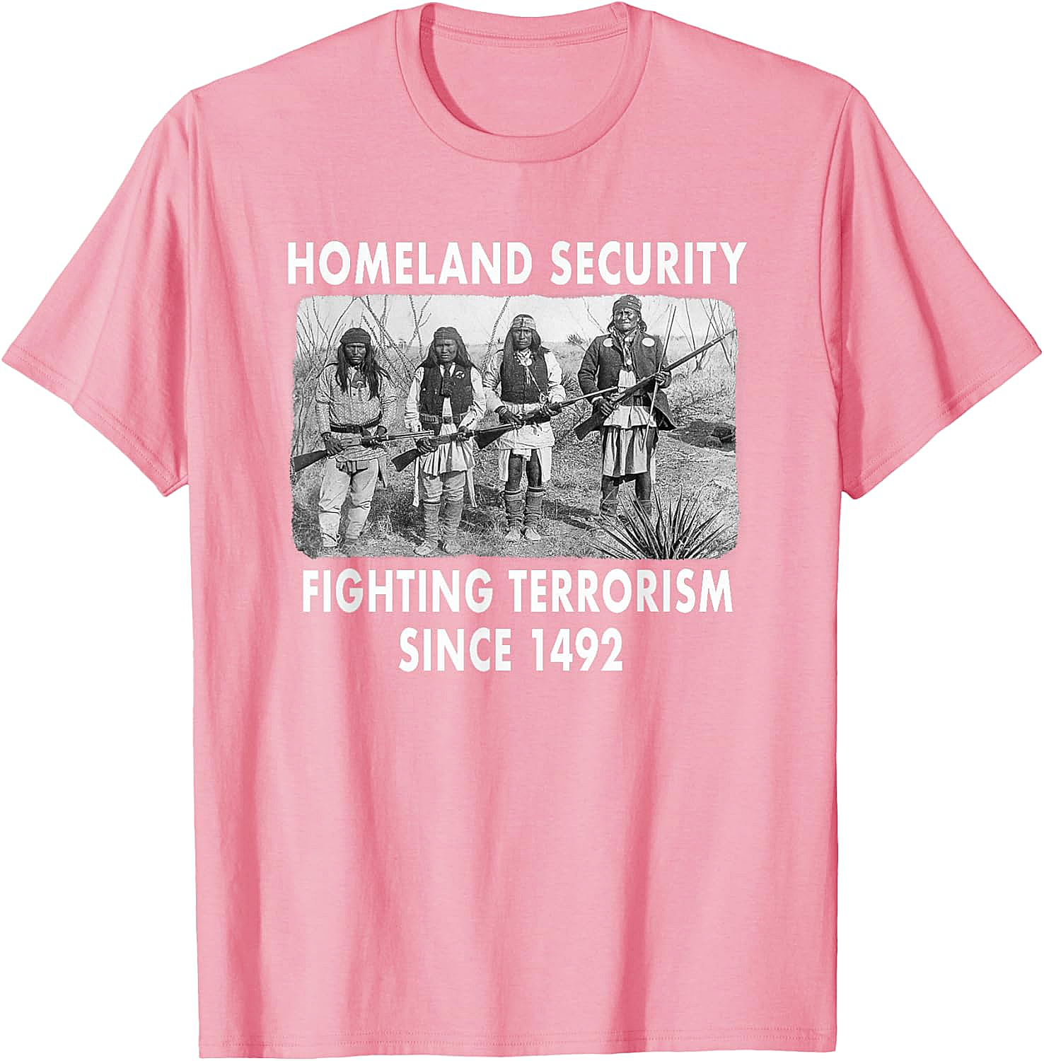 Homeland Security 1492 Native American T-shirt Graphic Tee