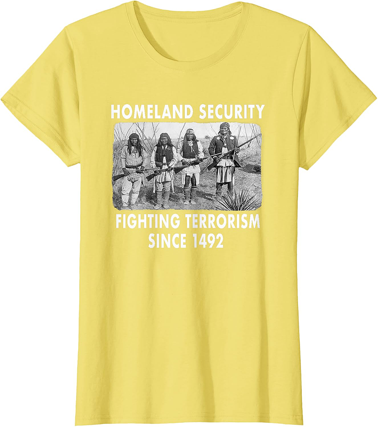 Homeland Security 1492 Native American T-shirt Graphic Tee