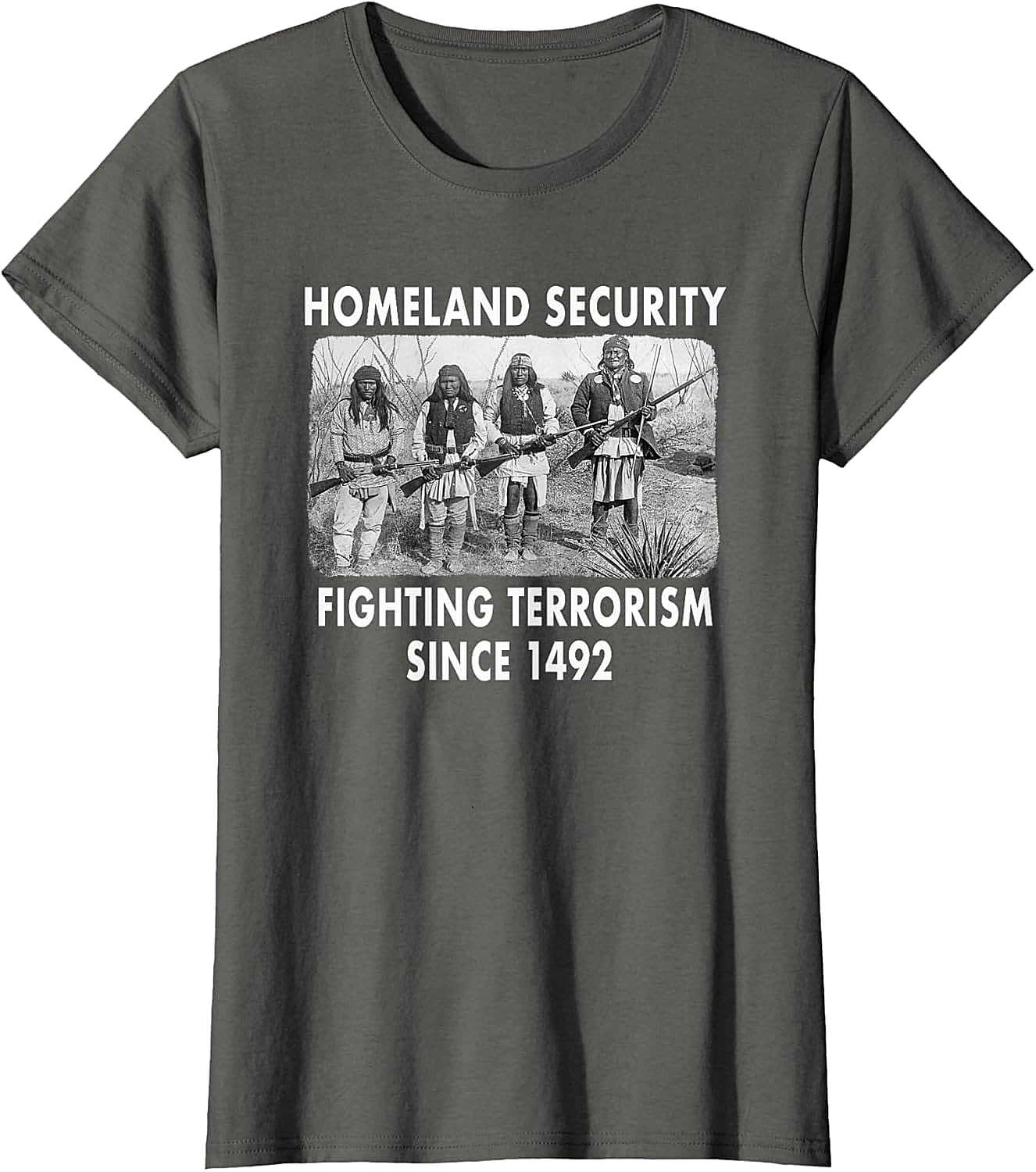 Homeland Security 1492 Native American T-shirt Graphic Tee