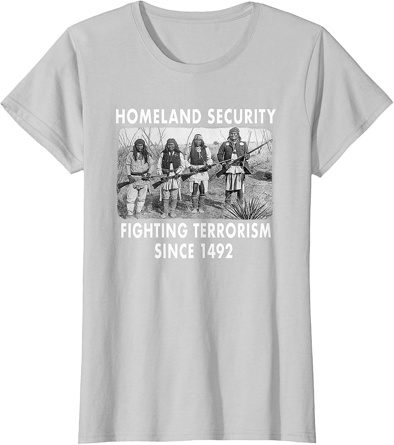 Homeland Security 1492 Native American T-shirt Graphic Tee
