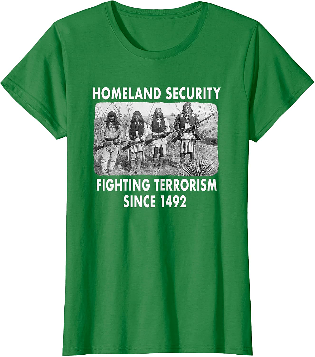 Homeland Security 1492 Native American T-shirt Graphic Tee