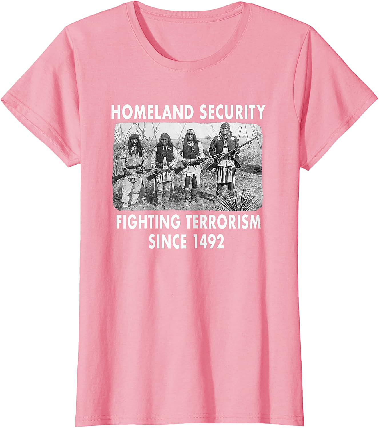 Homeland Security 1492 Native American T-shirt Graphic Tee
