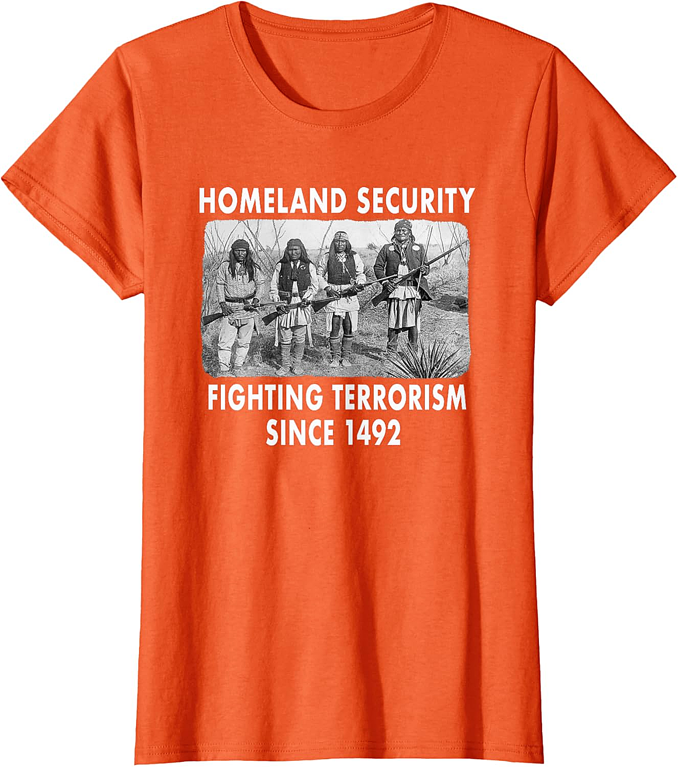 Homeland Security 1492 Native American T-shirt Graphic Tee