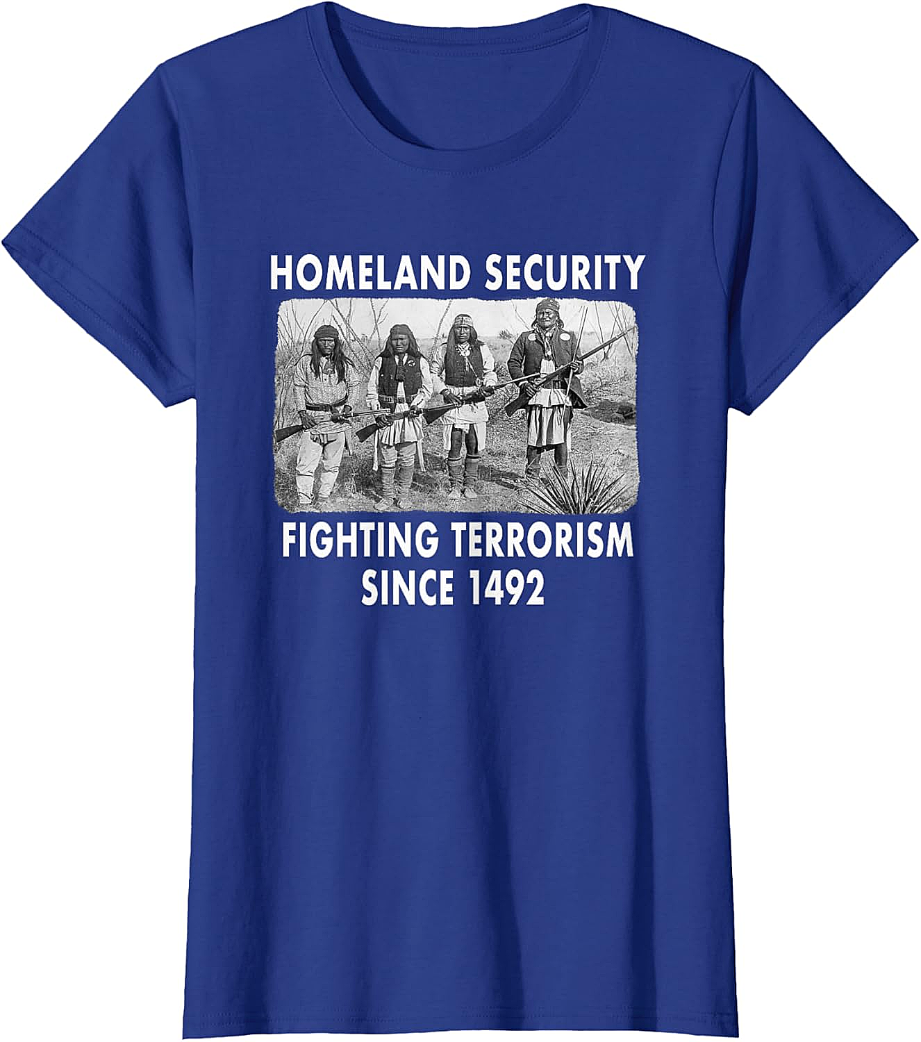Homeland Security 1492 Native American T-shirt Graphic Tee