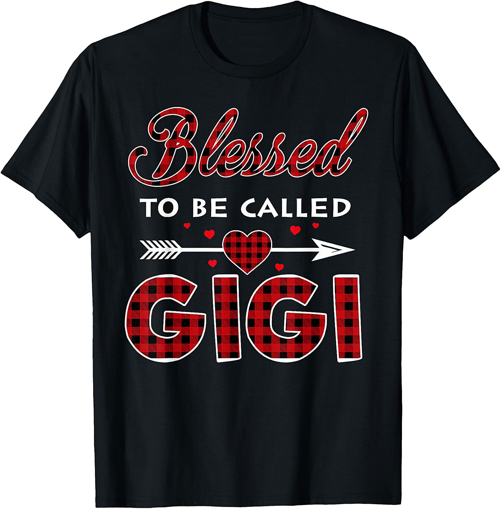 Blessed To Be Called Gigi T-shirt | Buffalo Plaid Grandma Tee