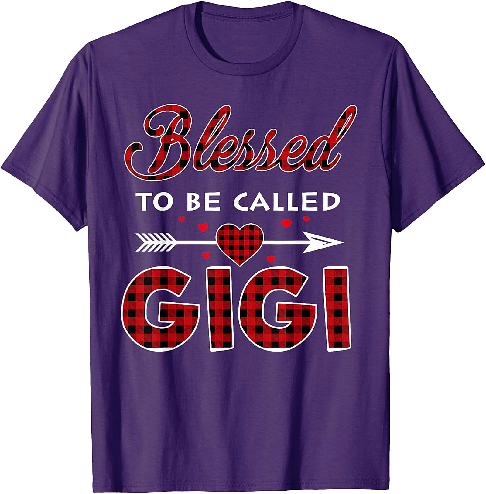 Blessed To Be Called Gigi T-shirt | Buffalo Plaid Grandma Tee