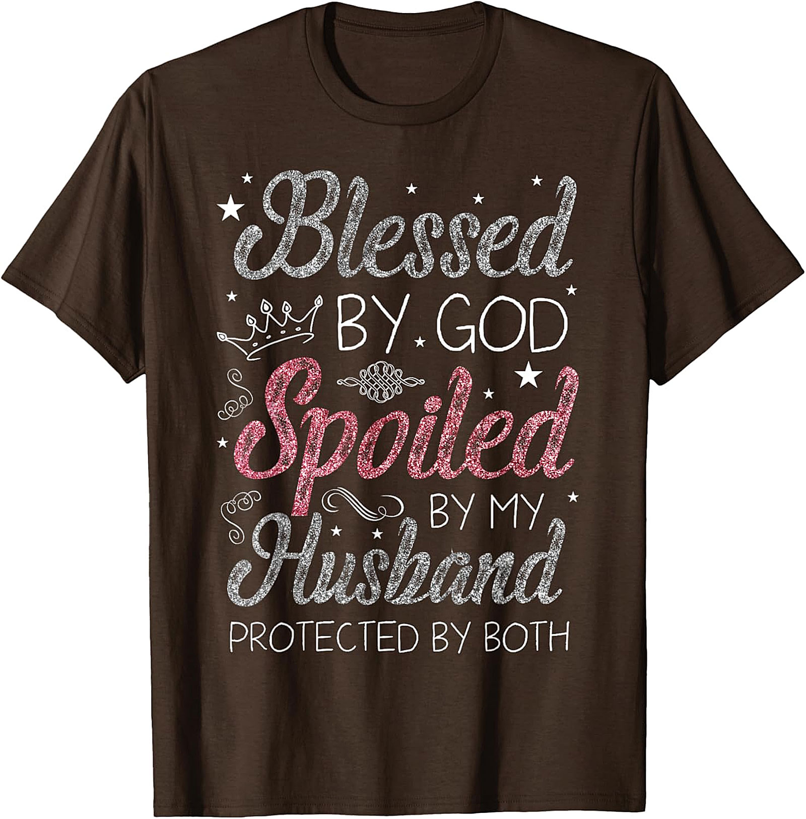 Blessed By God Spoiled By Husband T-Shirt | Christian Wife Tee
