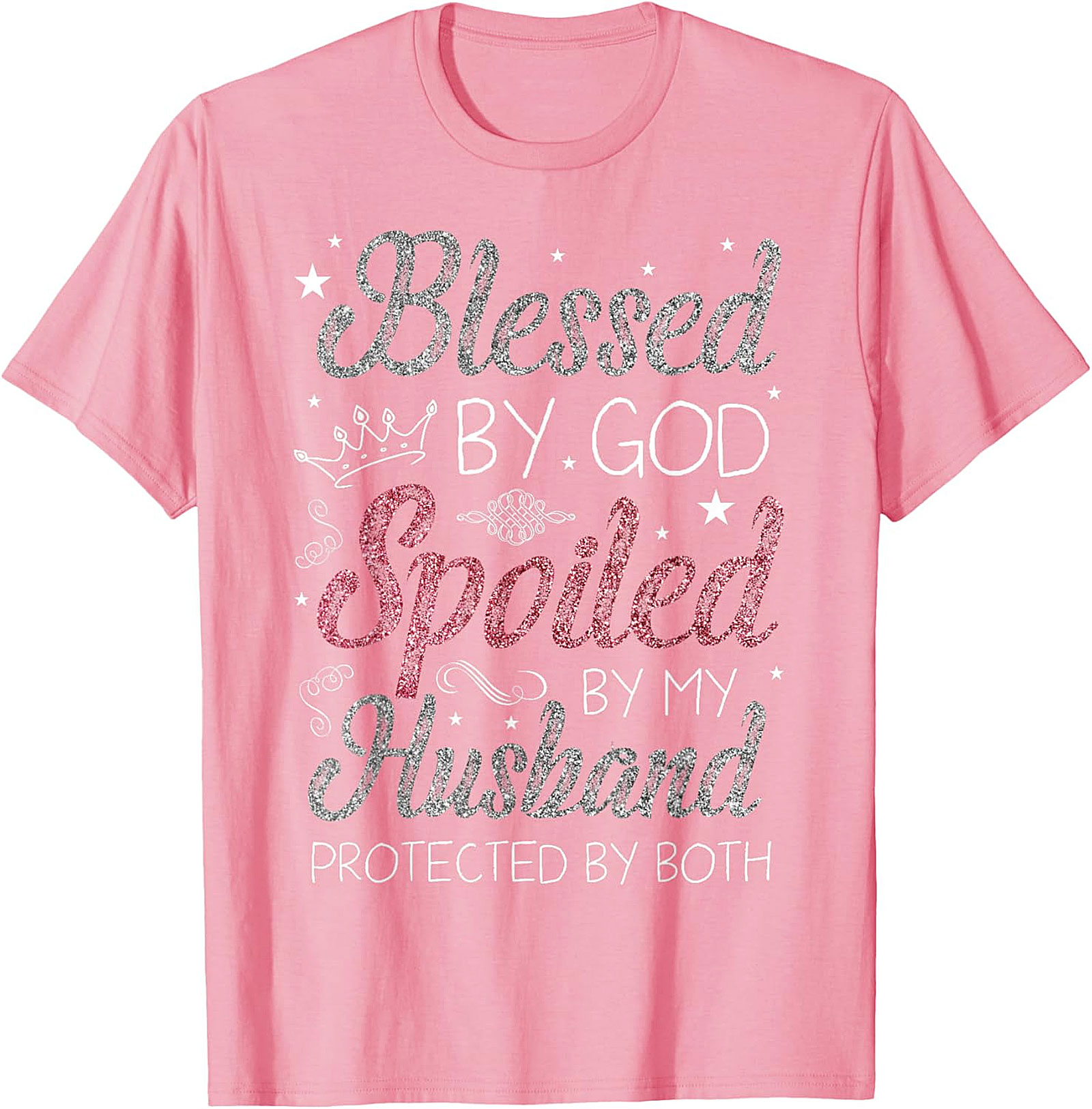 Blessed By God Spoiled By Husband T-Shirt | Christian Wife Tee