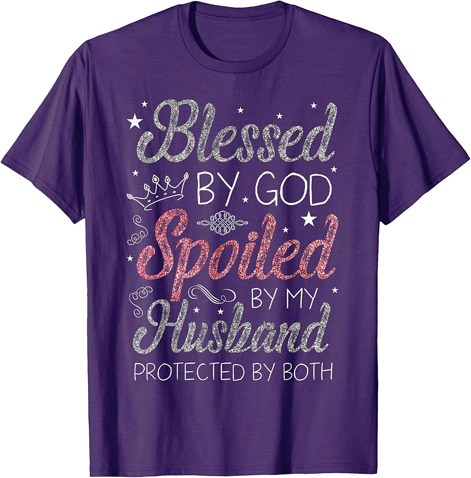 Blessed By God Spoiled By Husband T-Shirt | Christian Wife Tee