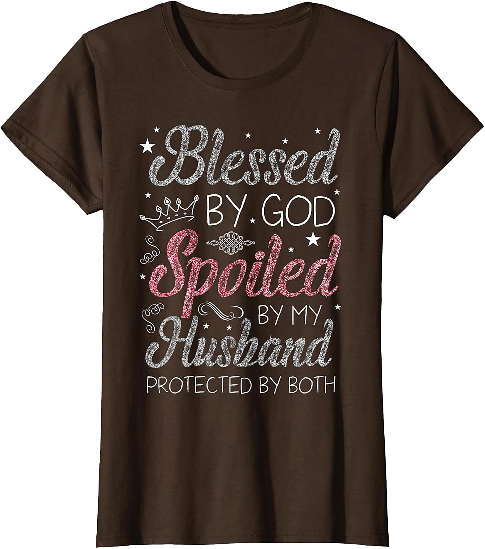 Blessed By God Spoiled By Husband T-Shirt | Christian Wife Tee