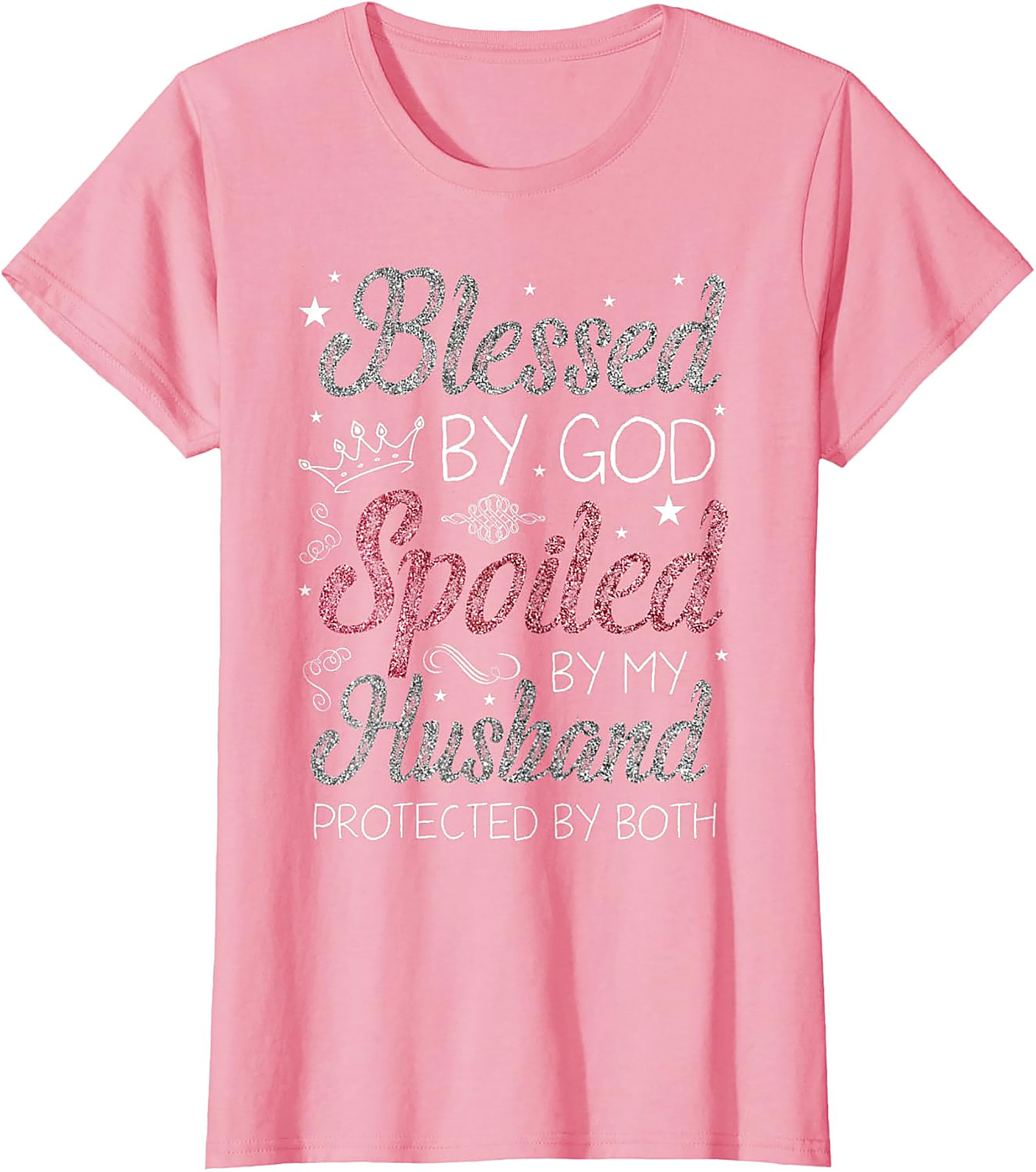 Blessed By God Spoiled By Husband T-Shirt | Christian Wife Tee