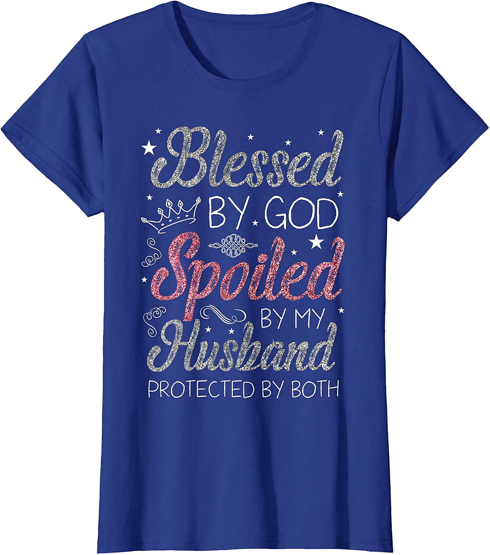 Blessed By God Spoiled By Husband T-Shirt | Christian Wife Tee