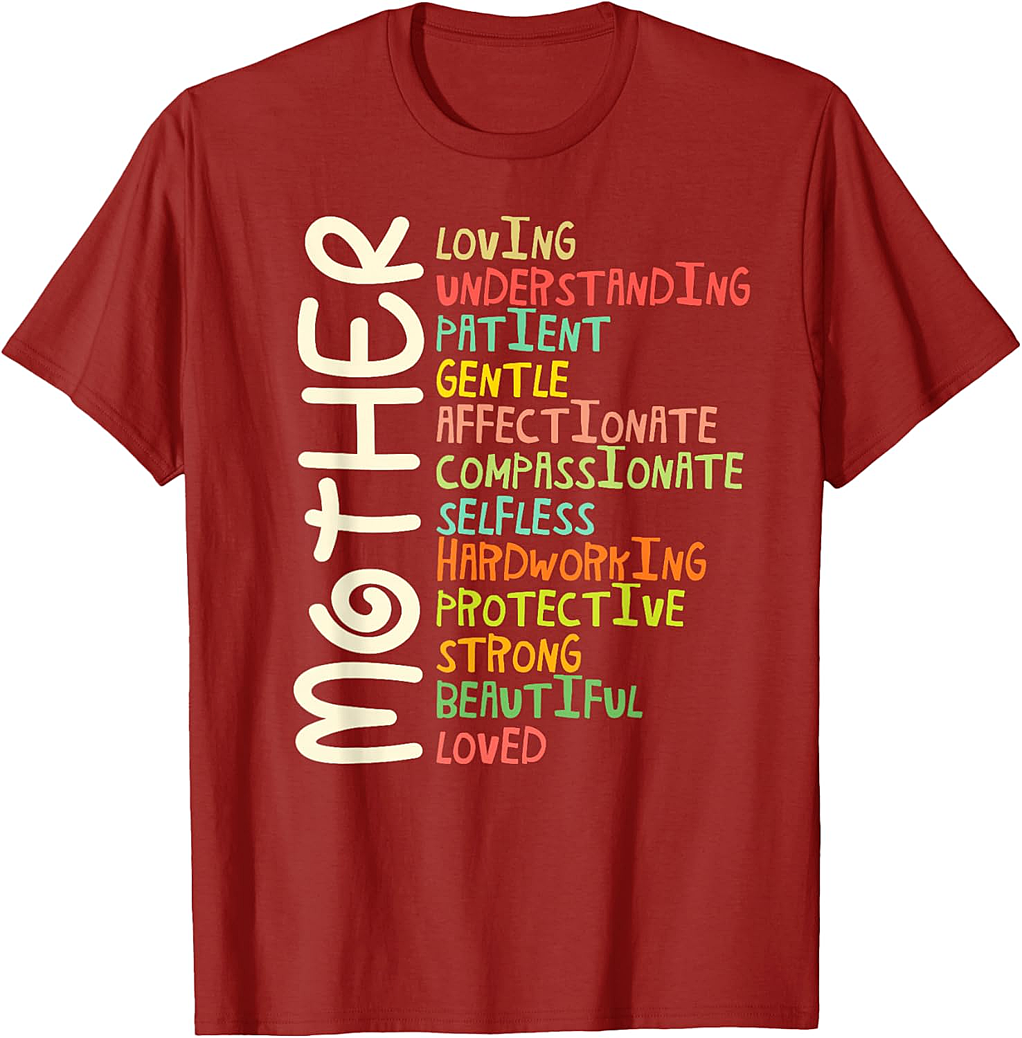  Mother Graphic Tee Vintage Adjectives Unisex T-Shirt