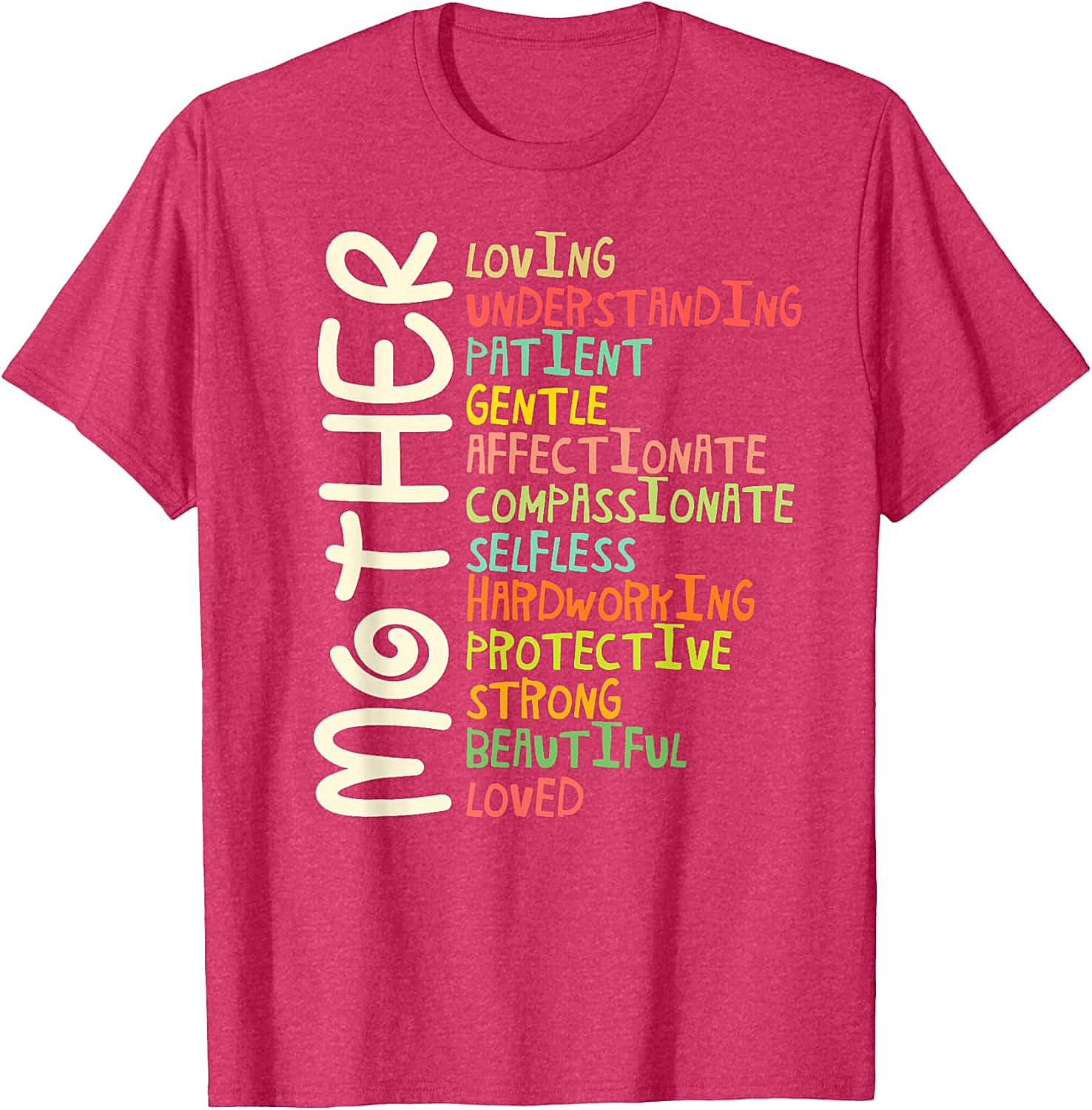  Mother Graphic Tee Vintage Adjectives Unisex T-Shirt