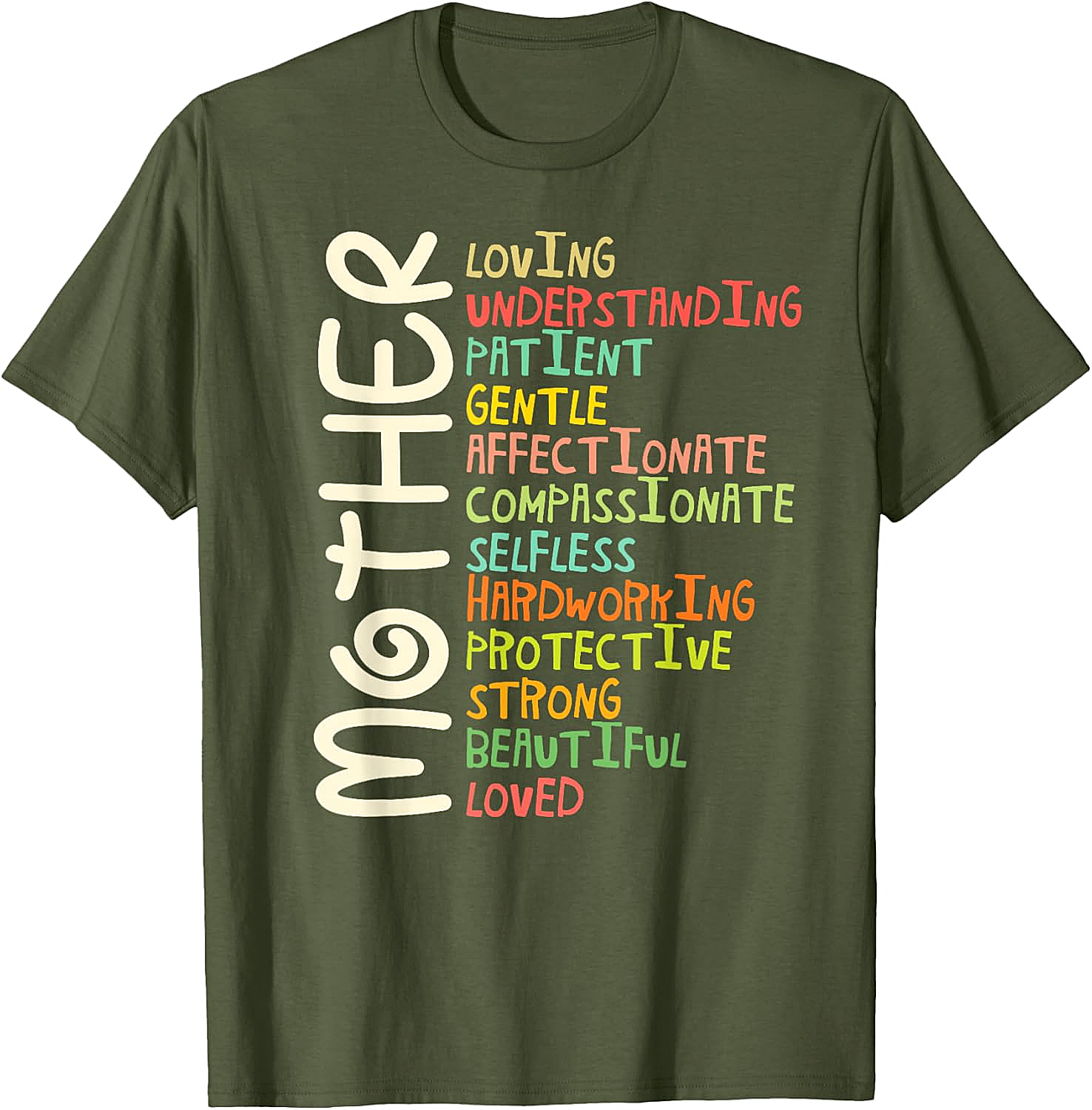  Mother Graphic Tee Vintage Adjectives Unisex T-Shirt