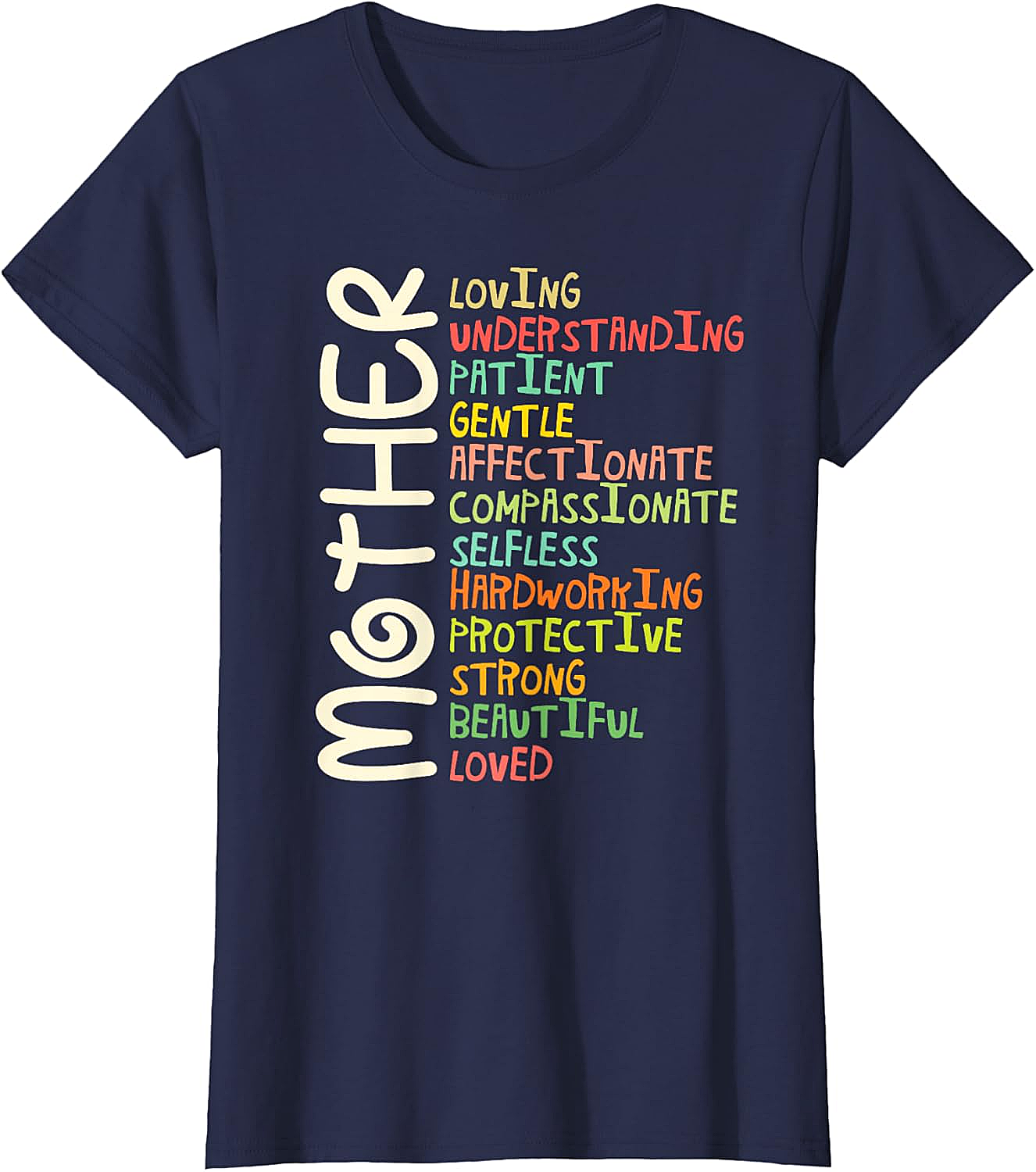  Mother Graphic Tee Vintage Adjectives Unisex T-Shirt