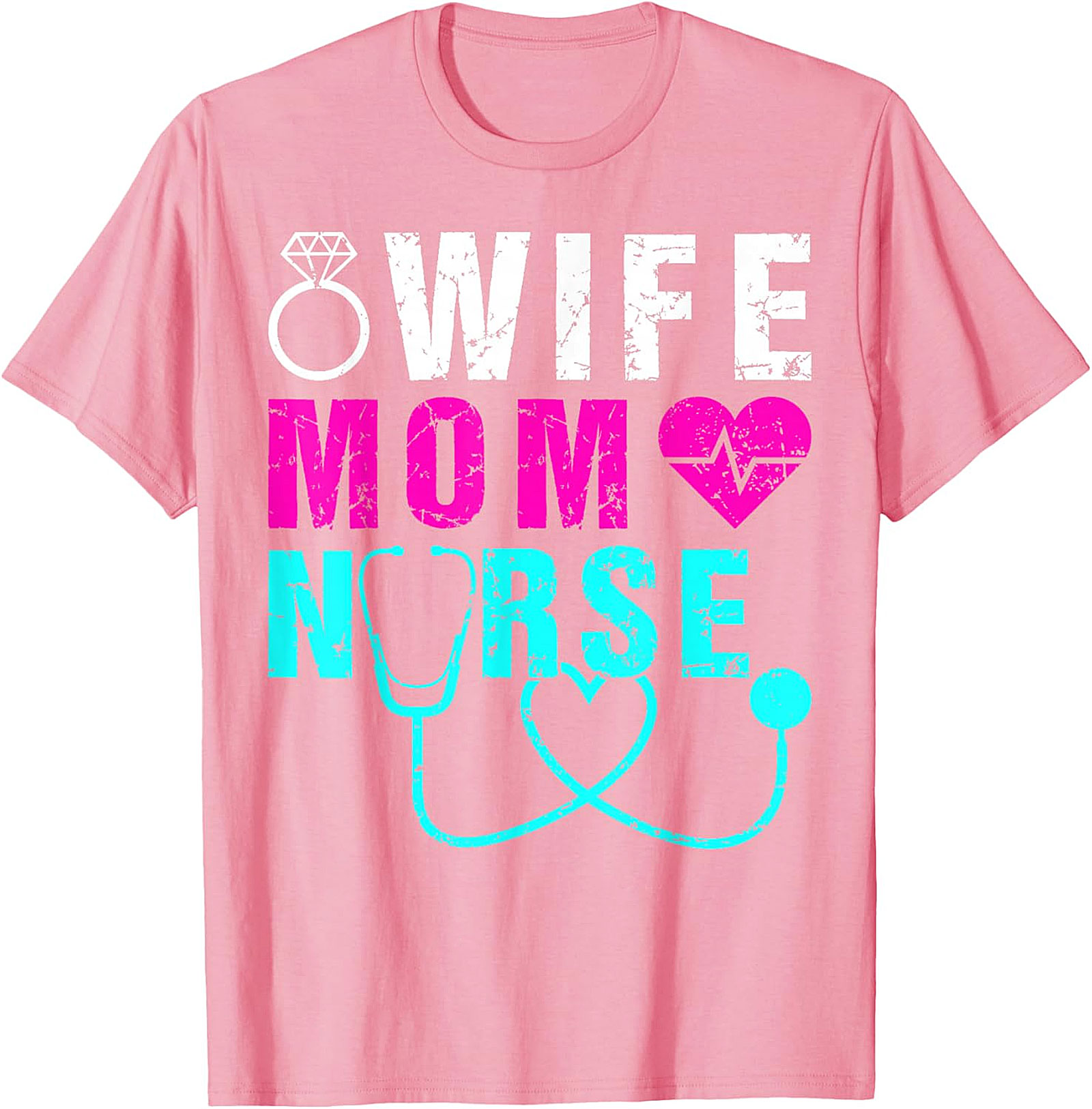 Wife Mom Nurse T-Shirt | Soft Cotton Graphic Tee for Nurses