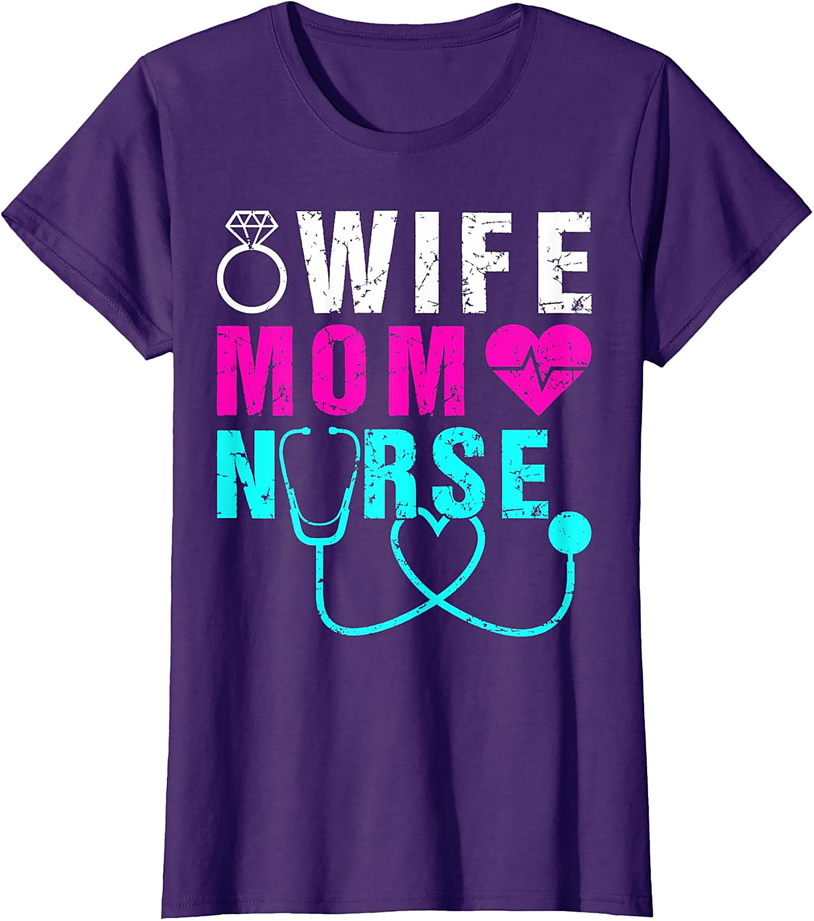 Wife Mom Nurse T-Shirt | Soft Cotton Graphic Tee for Nurses