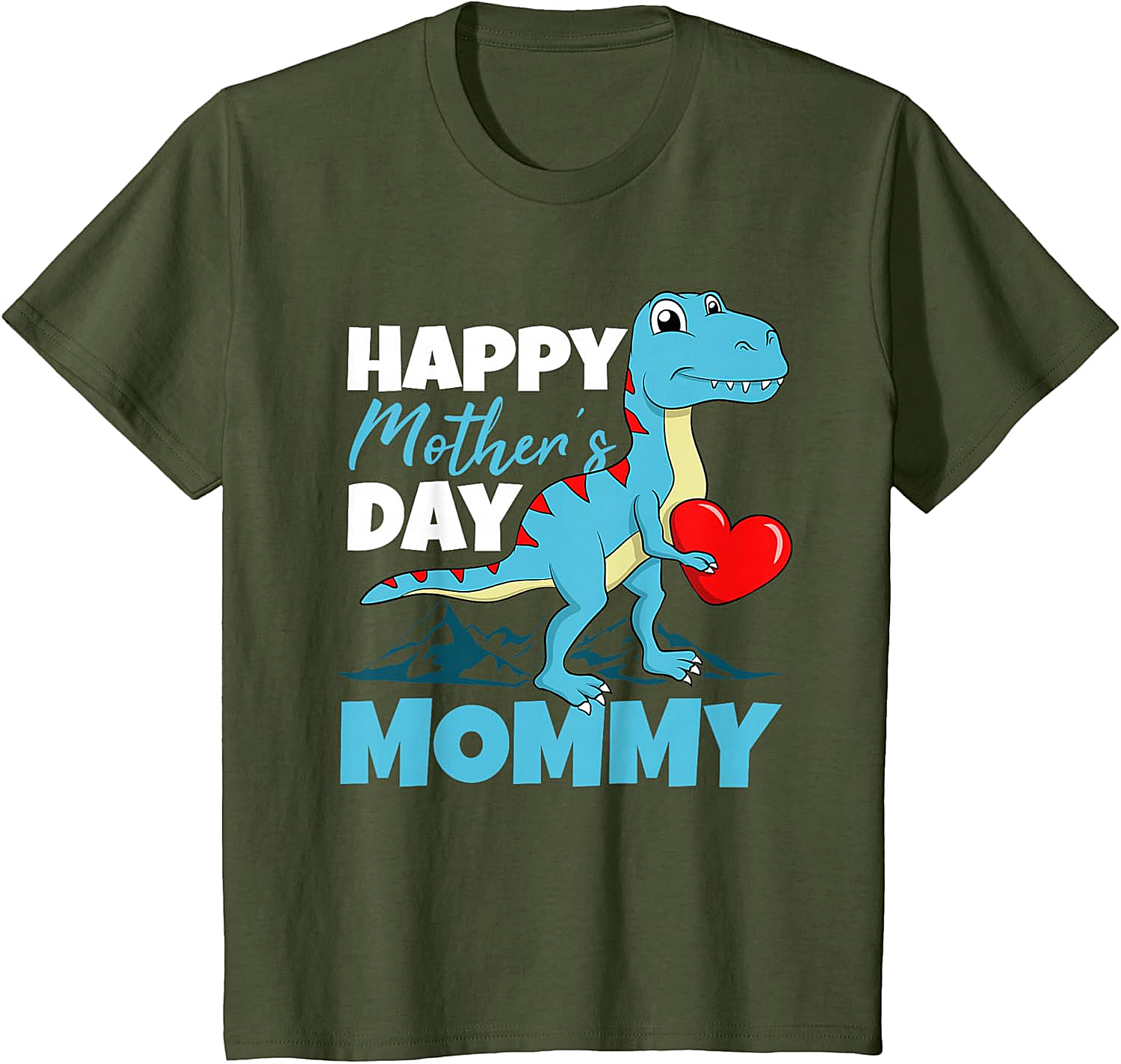  Happy Mother's Day Mommy Dinosaur T-Shirt Cute T-Rex Tee