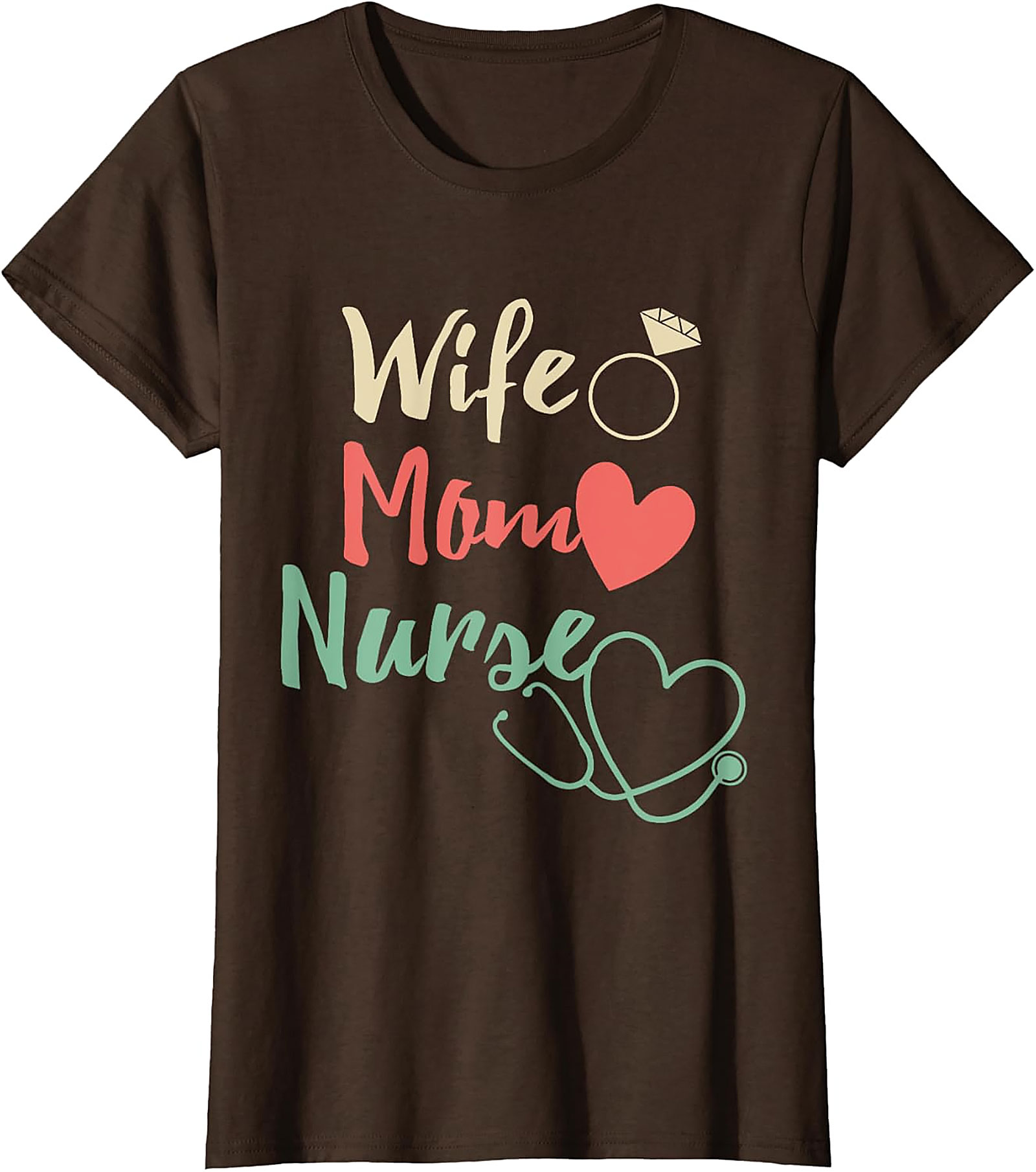 Wife Mom Nurse T-Shirt | Retro Nurse Life Graphic Tee