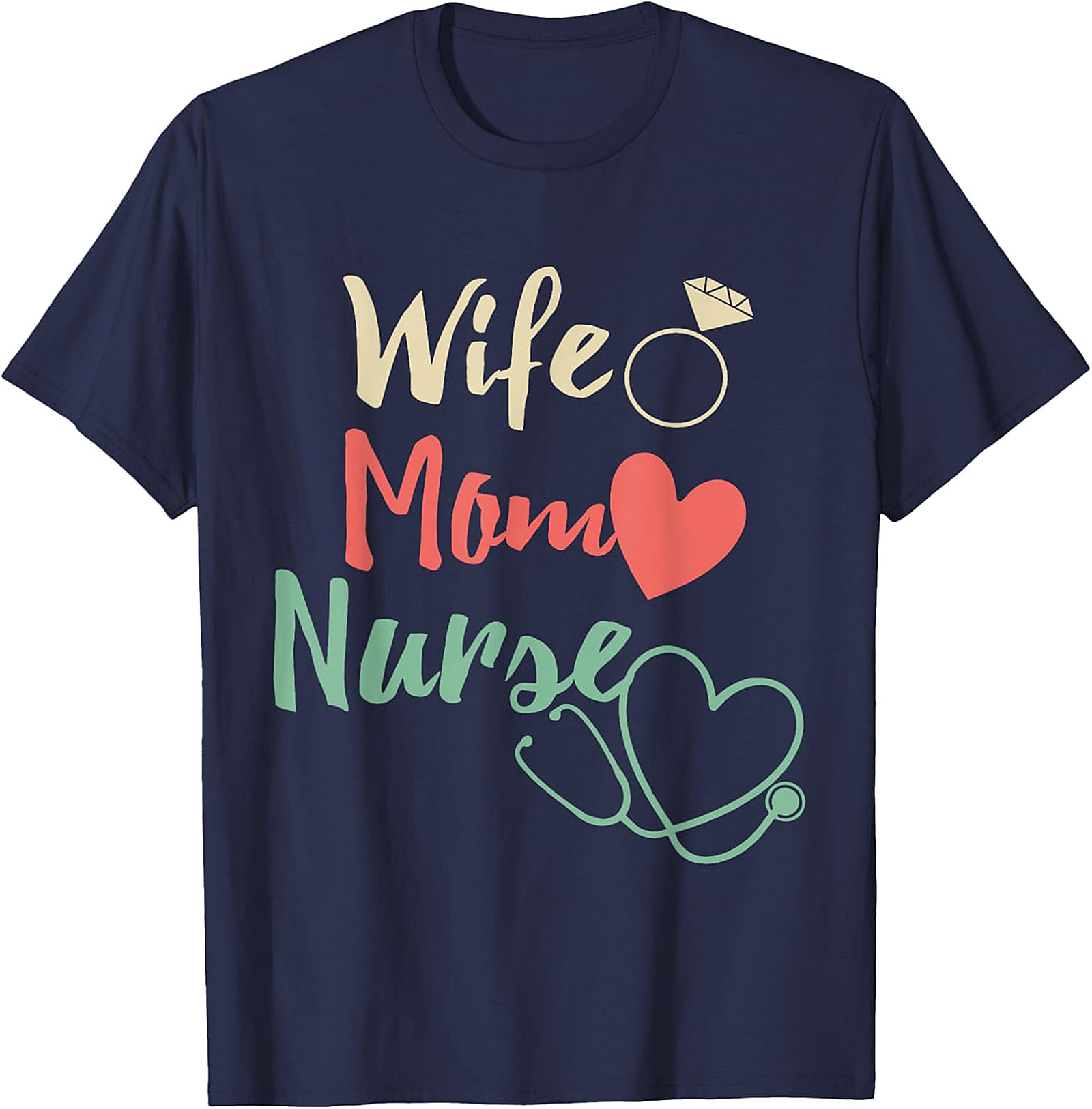 Wife Mom Nurse T-Shirt | Retro Nurse Life Graphic Tee